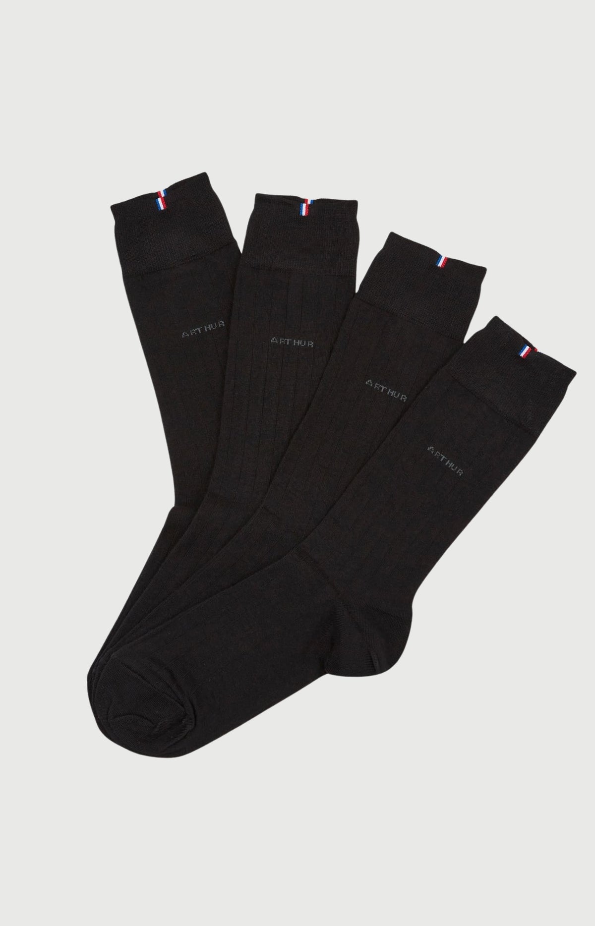 Pack 2 chaussettes unies Homme Bambou Noir 1