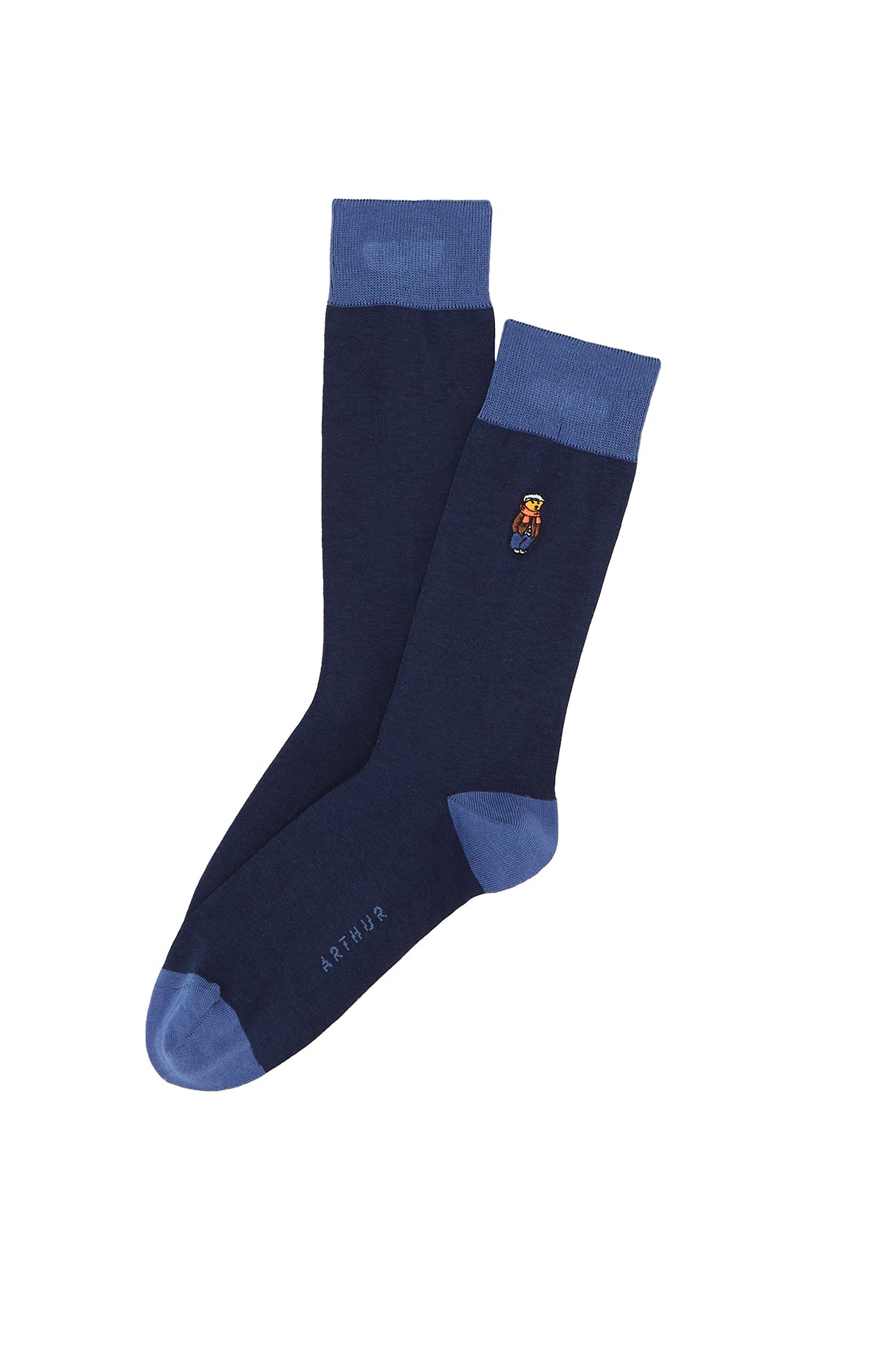 Chaussettes Homme brodées Oliver Twist Marine 1
