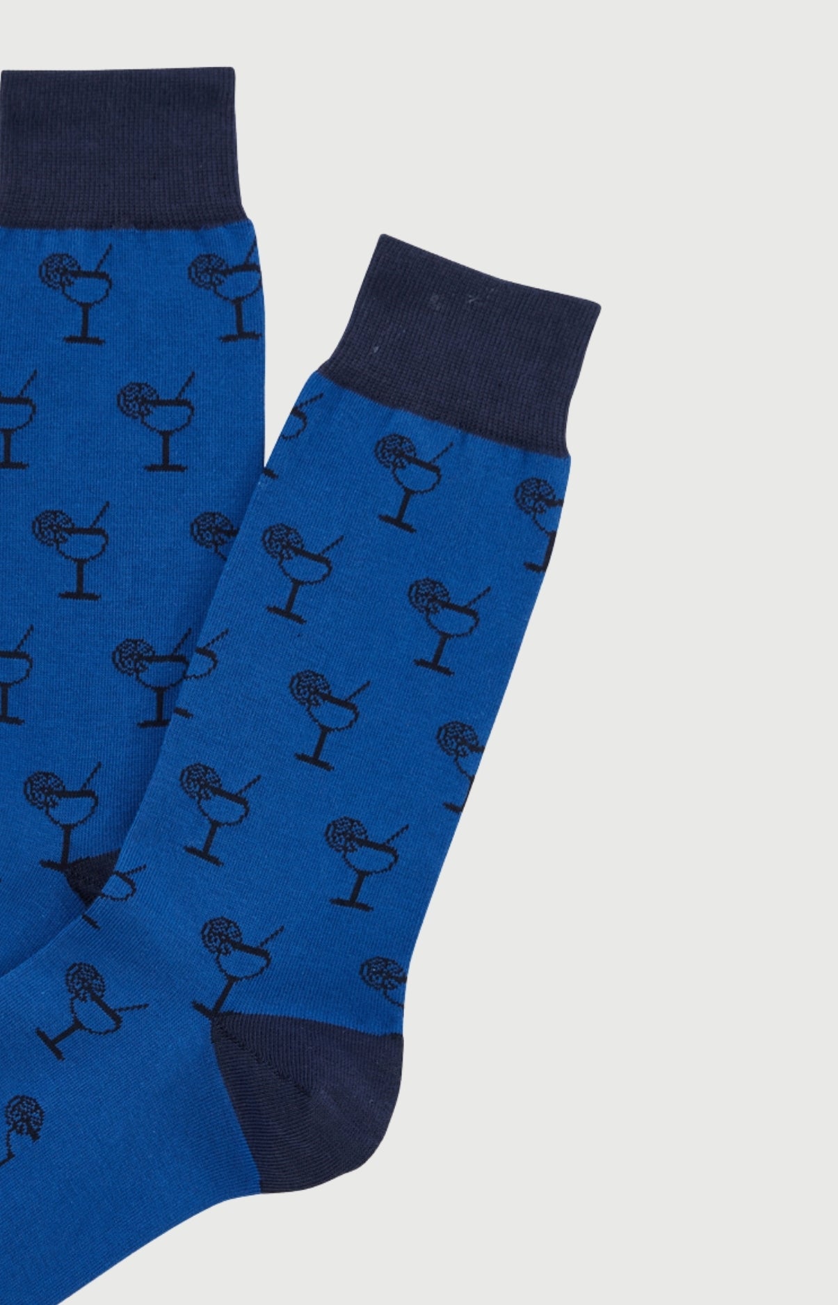 Chaussettes Homme Apéro Bleu Imprimé verres à cocktail 2