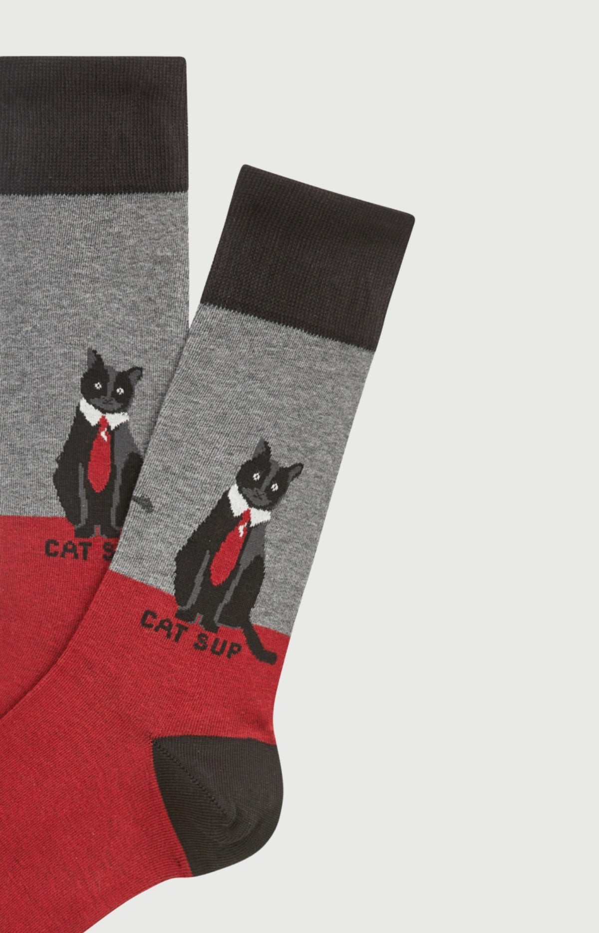 Chaussettes en coton cat sup gris homme 2