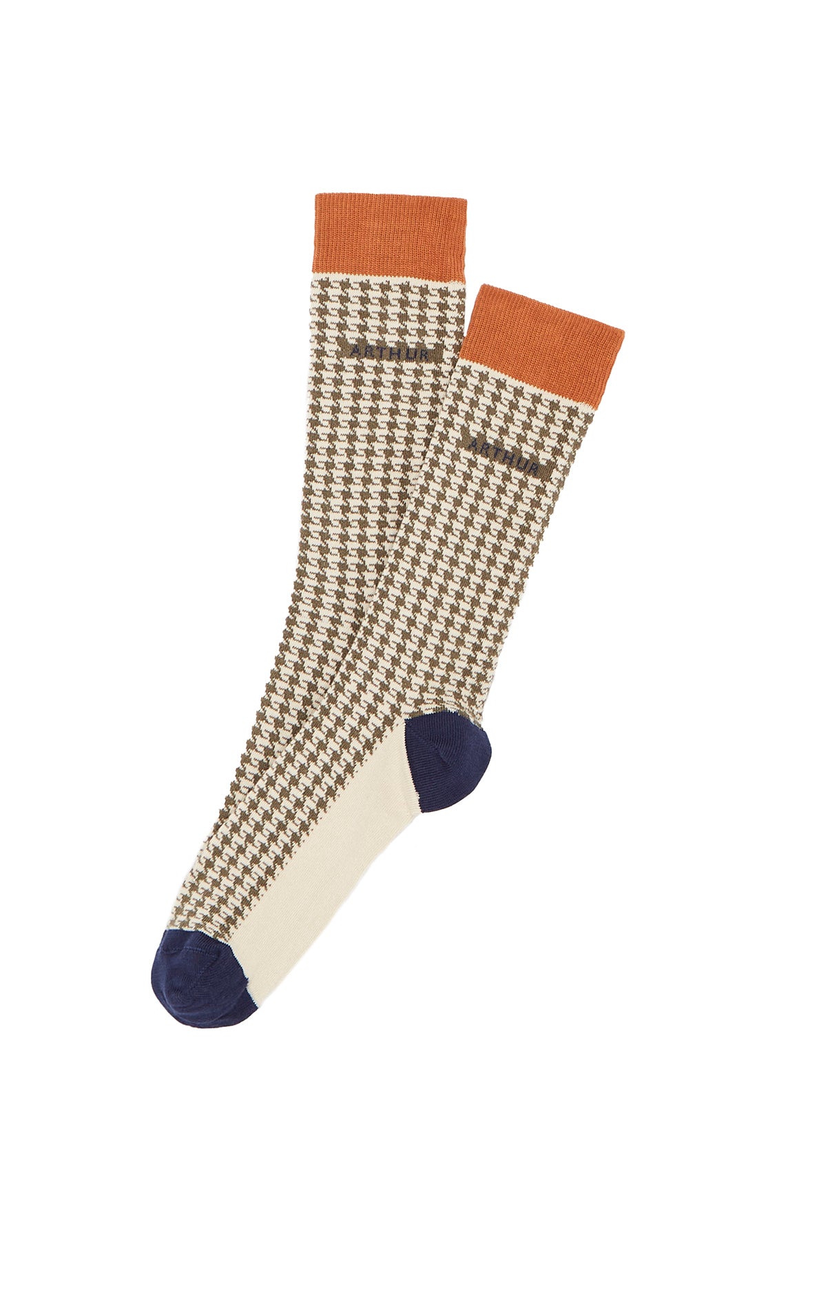 Chaussettes Homme Pied de Poule Vert 1