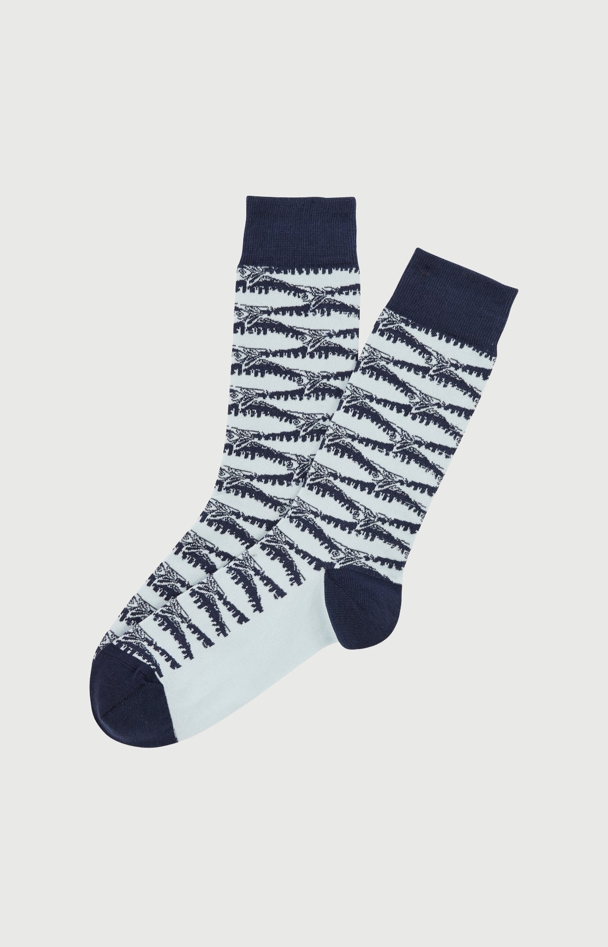 Chaussettes Homme Sardines Marine Imprimé banc de sardines 1