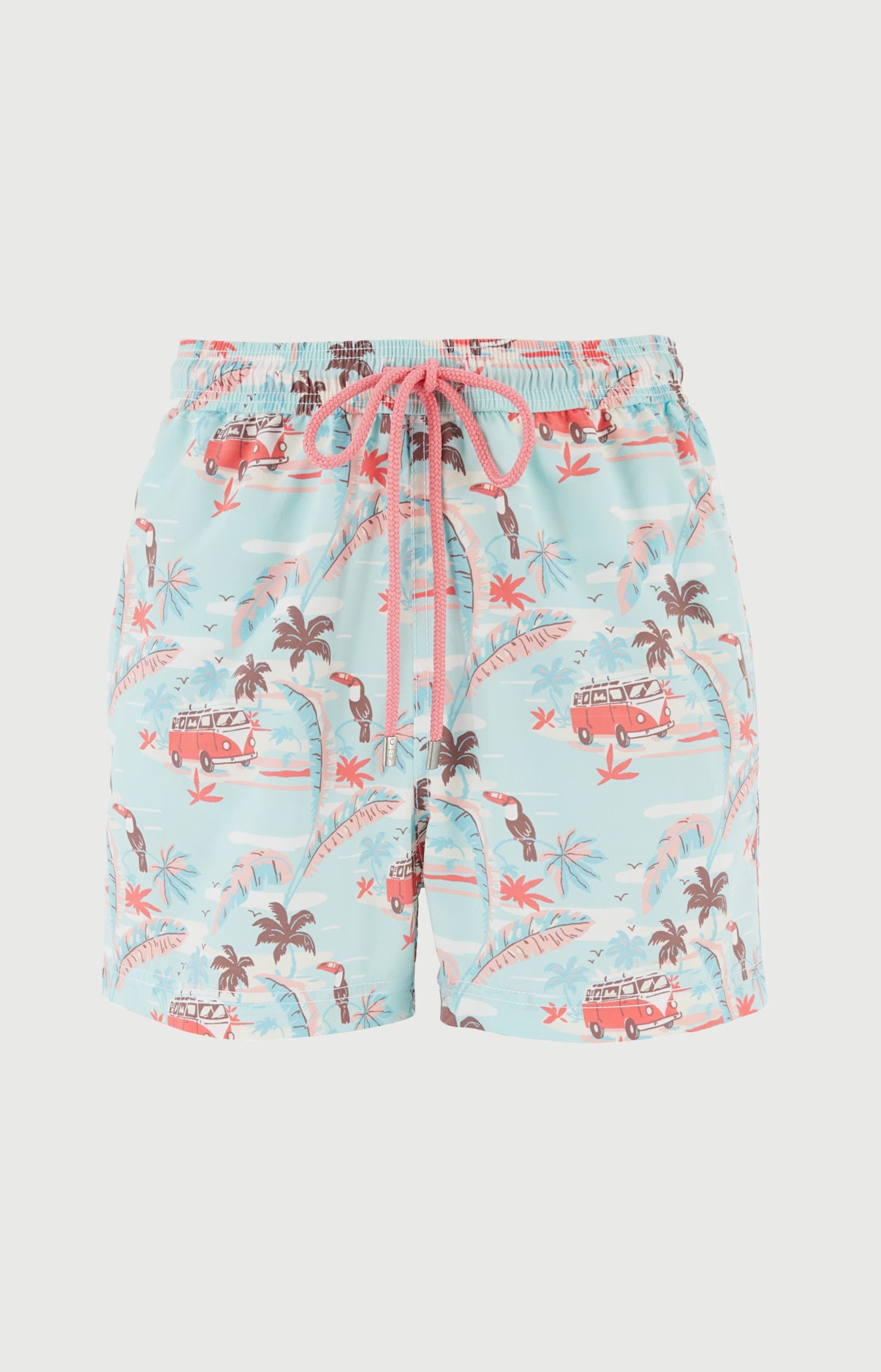 Short de bain homme Van Life Vert Imprimé vannes et palmiers multicolores 3