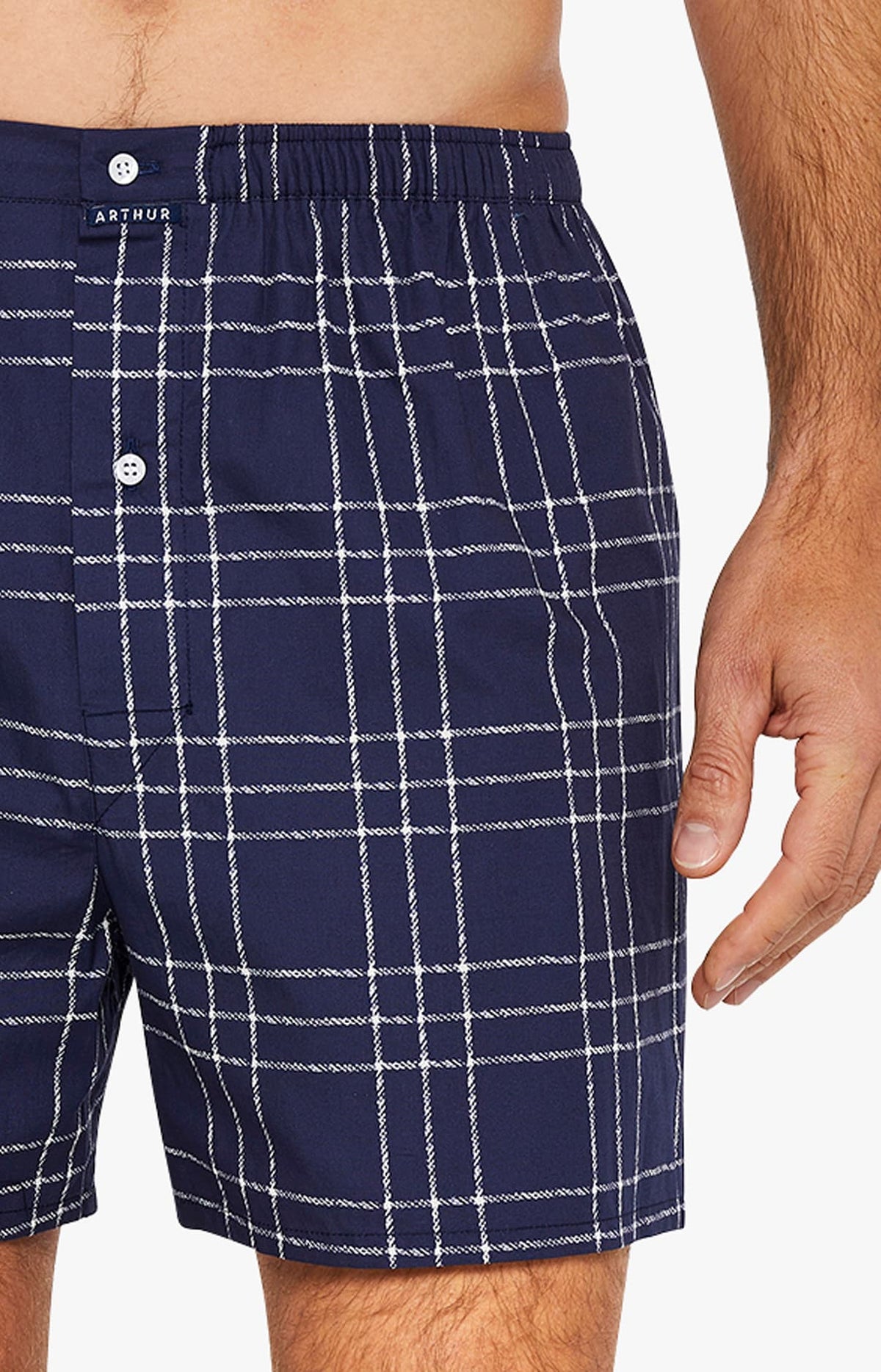 Caleçon classique en popeline de coton Homme Lewis marine 1