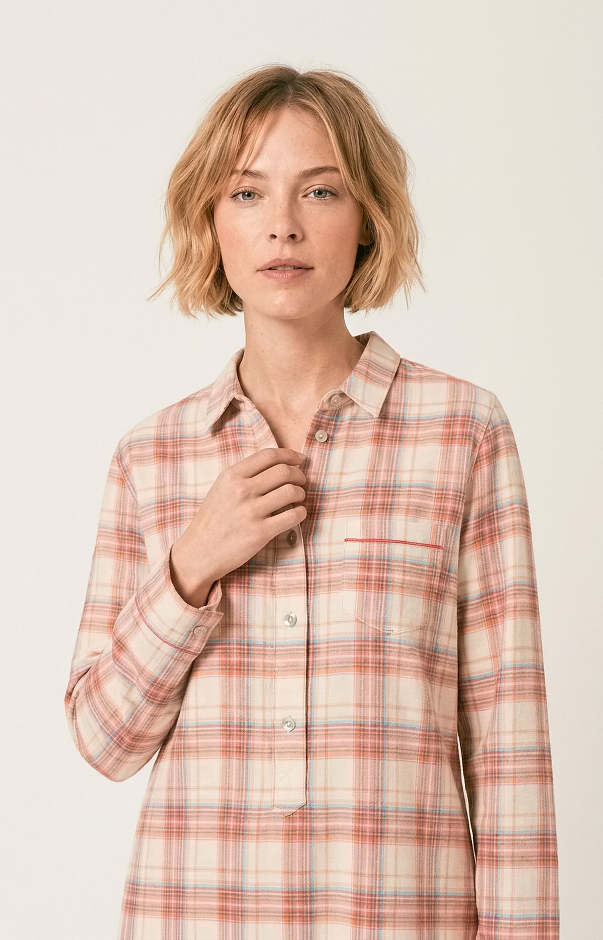 Chemise Grand-Père en flanelle de coton - Alix