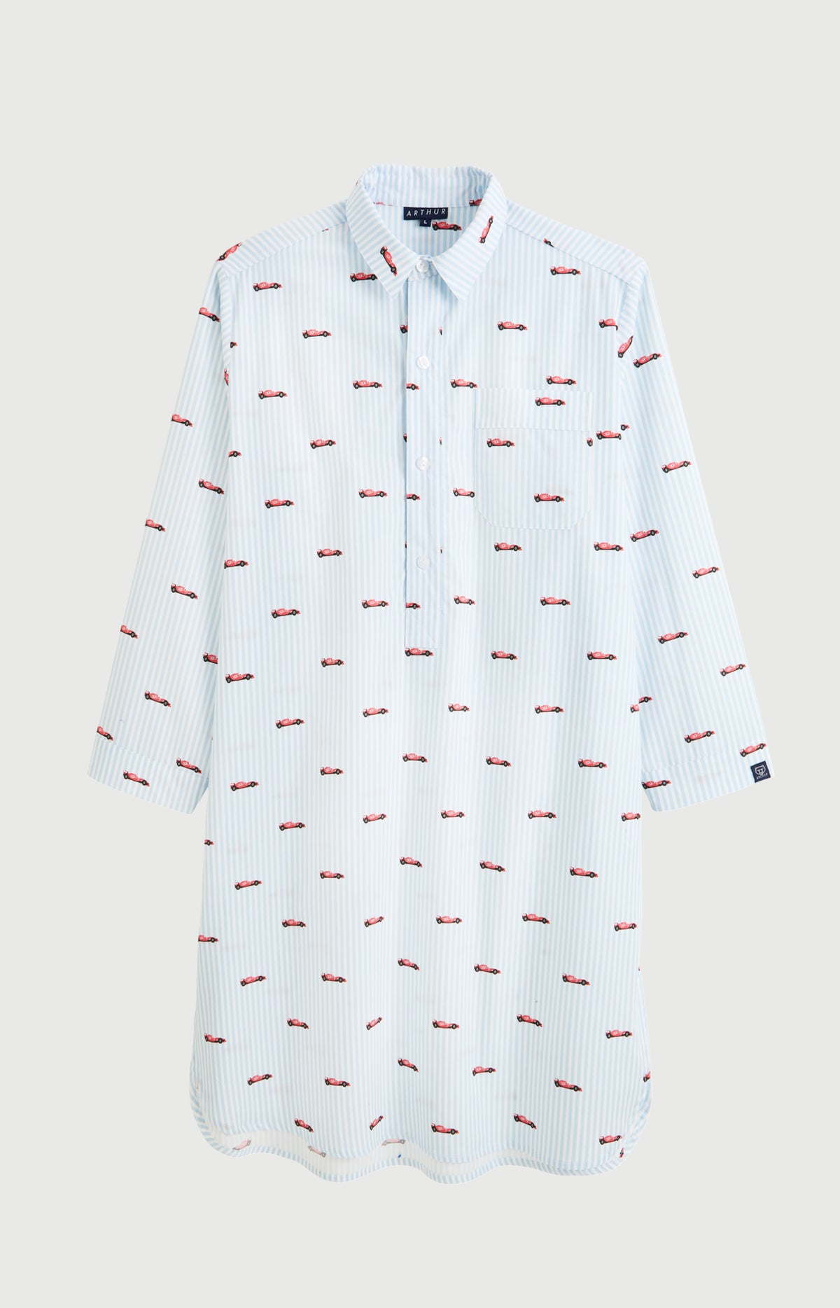 Chemise de nuit Homme Le Grand Prix du Sommeil Manches longues Imprimé voiture formule 1 3