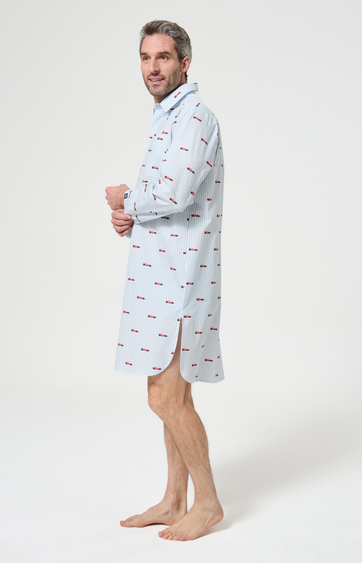 Chemise de nuit Homme Le Grand Prix du Sommeil Manches longues Imprimé voiture formule 1 4