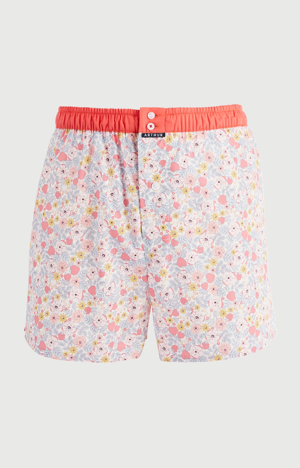 Caleçon avec suspensoir Le Club n°1224 Imprimé liberty multicolor élastique orange 3