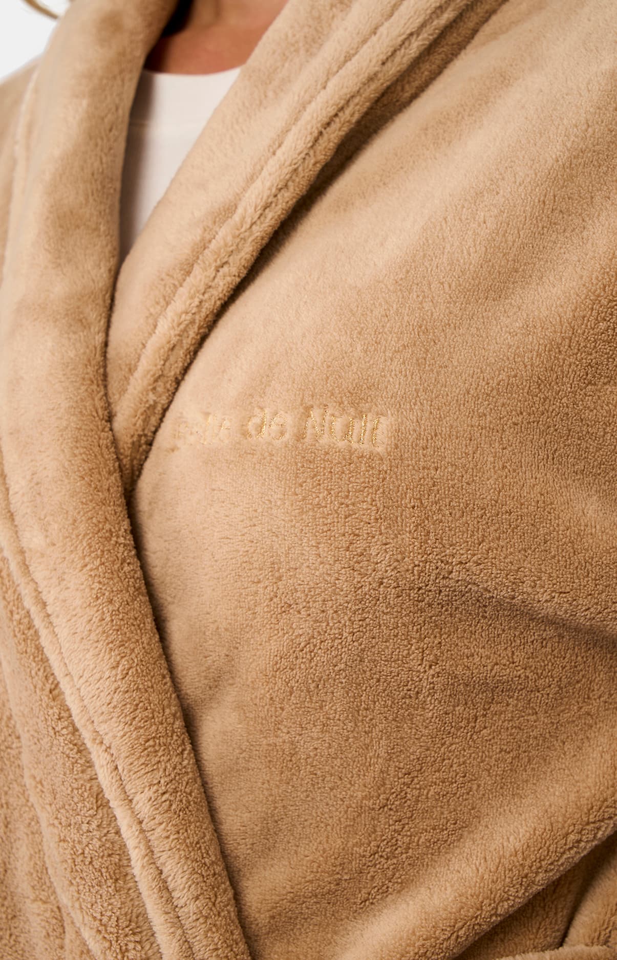 Robe de Chambre Femme polaire Beige et Marron 2