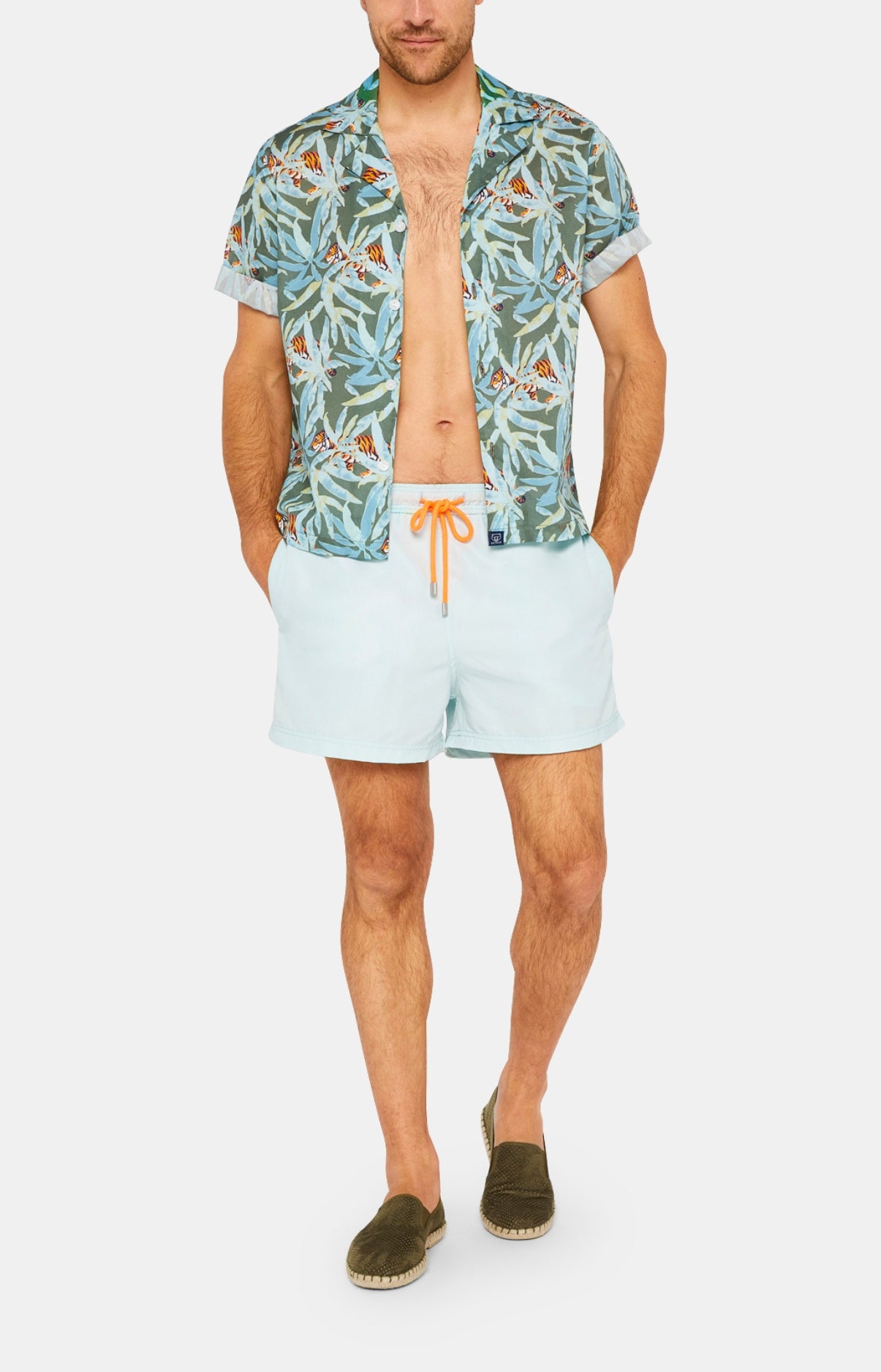 Chemise Homme manches courtes Tigre Vert 1