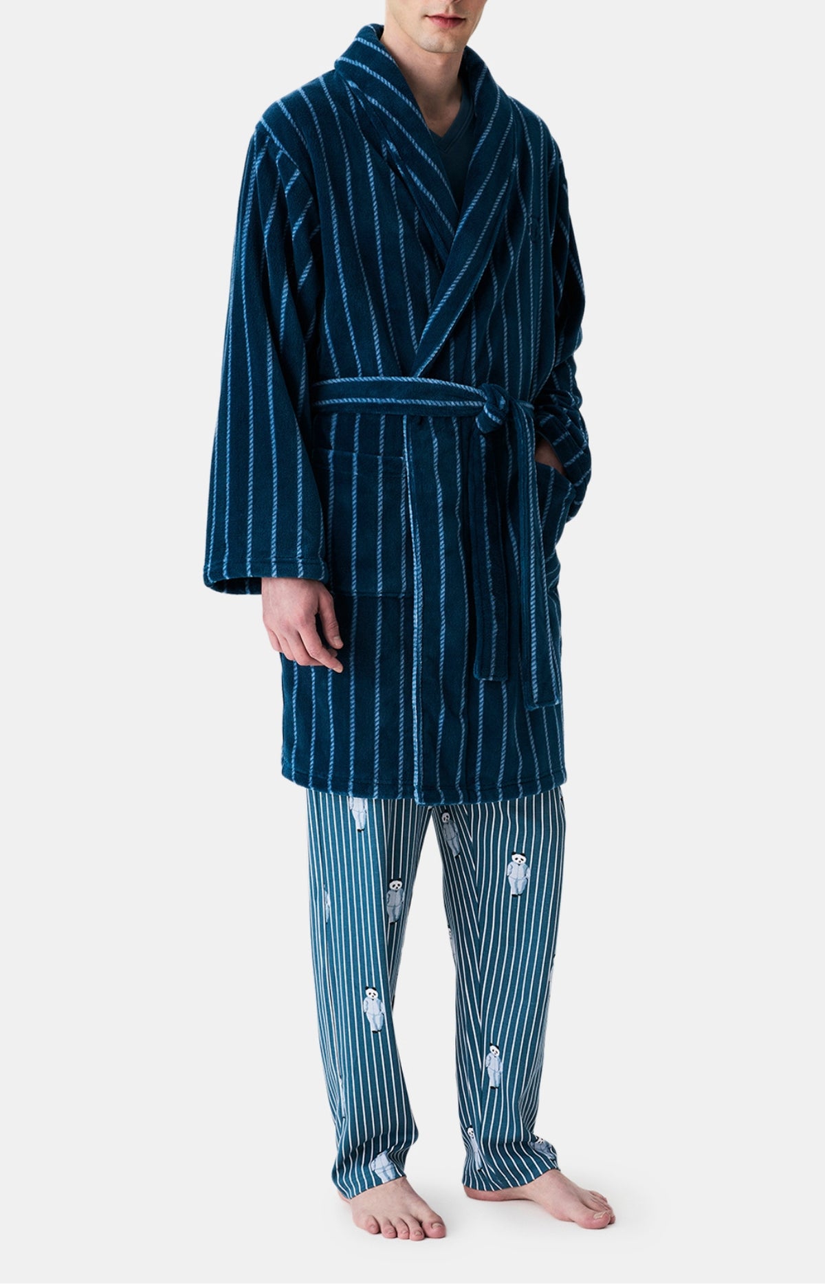 Robes de Chambre, Peignoirs & Vestes Homme Pandastique PETROLE 5