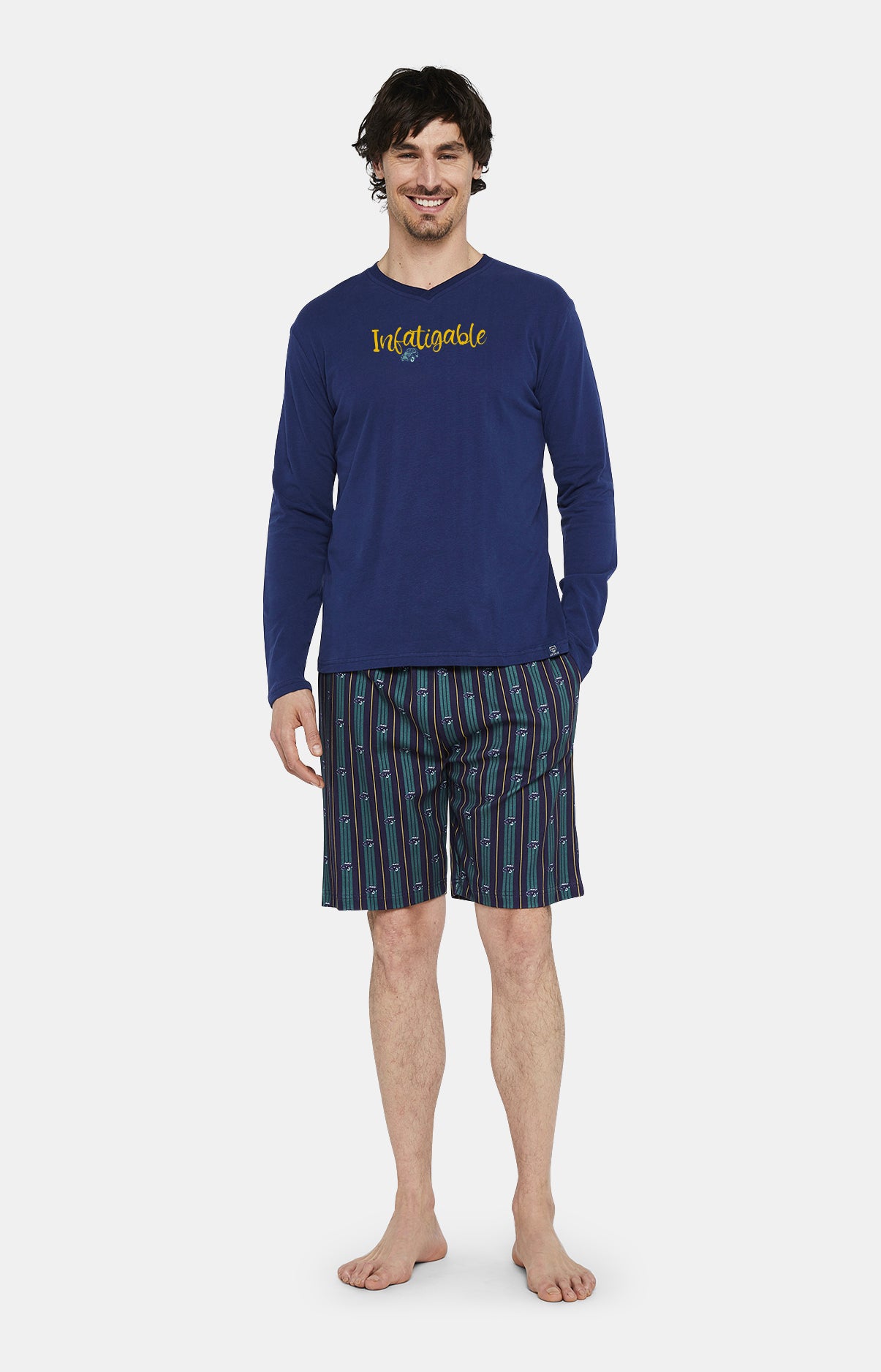 Pyjashort Homme long Infatiguable 2CV Marine 1