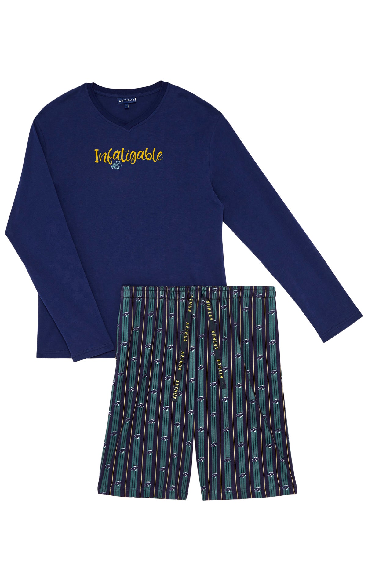 Pyjashort Homme long Infatiguable 2CV Marine 3