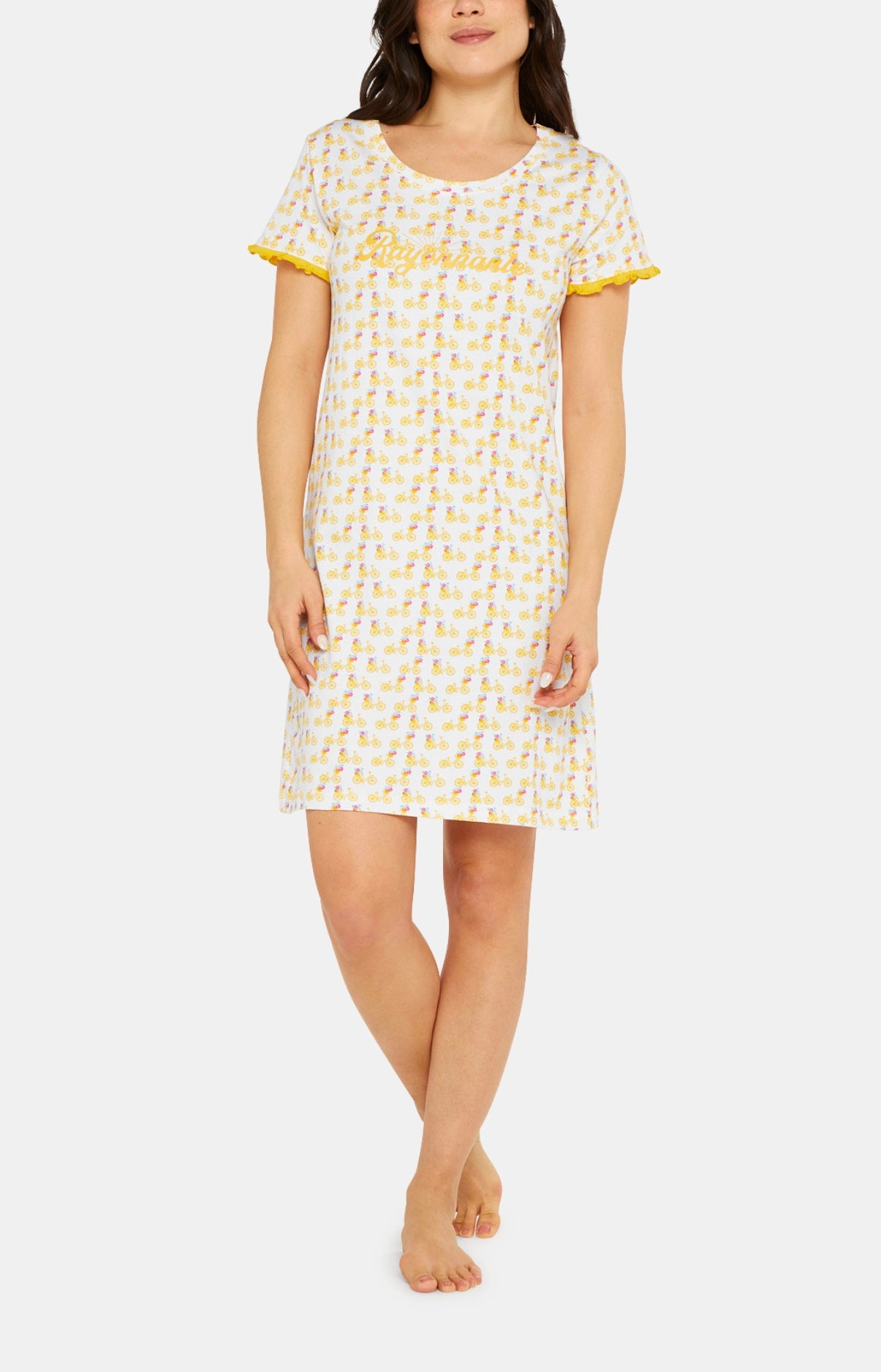 Chemise de nuit Femme Petit Vélo Jaune 1