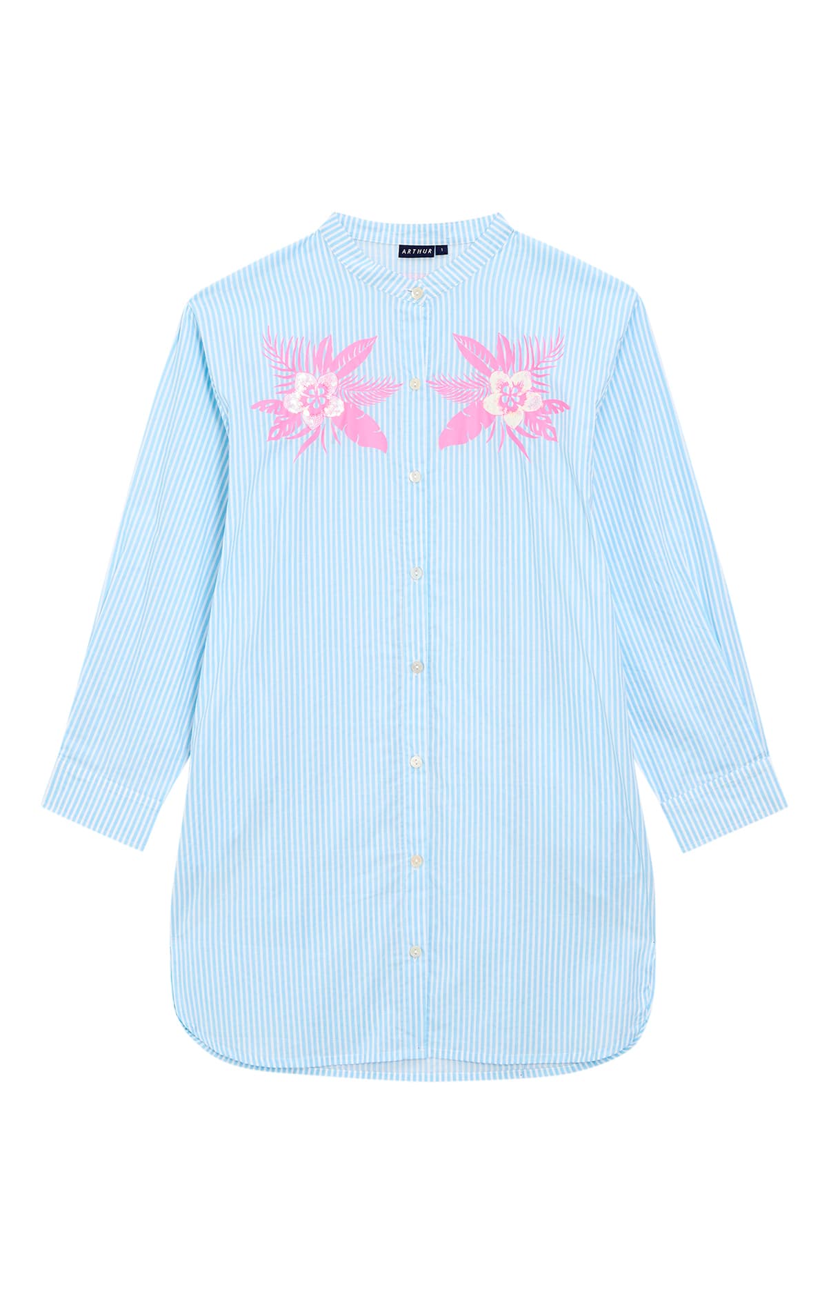 Robe chemise rayure lila Lagon 3