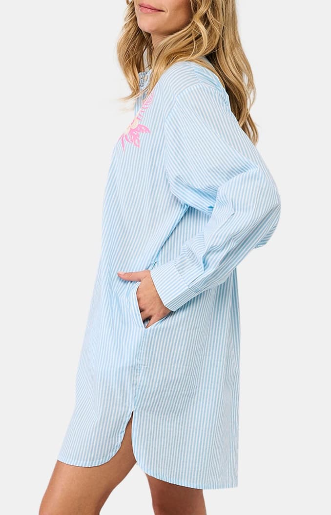 Robe chemise rayure lila Lagon 7