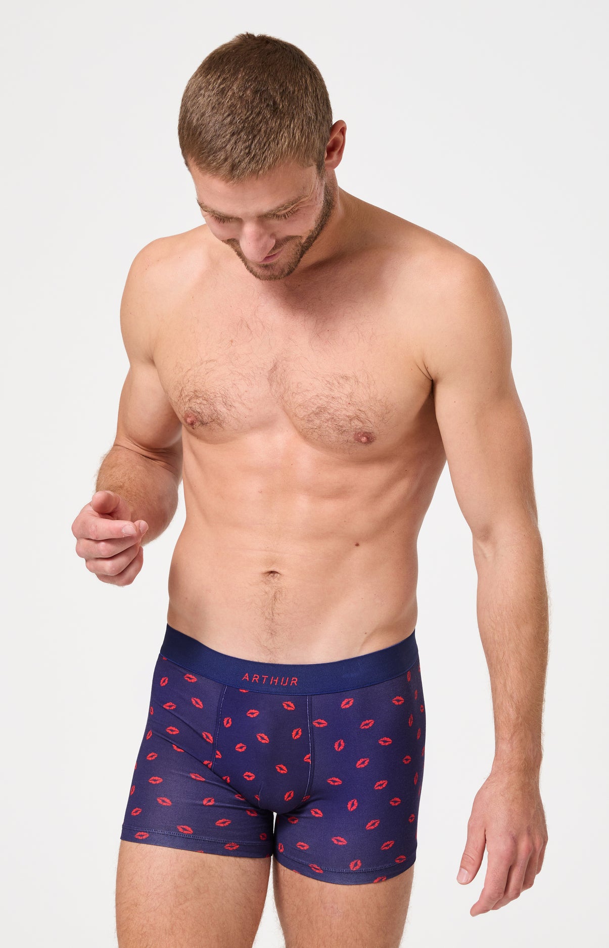 Boxer homme Kiss Imprimé bisous rouge à lèvre 4