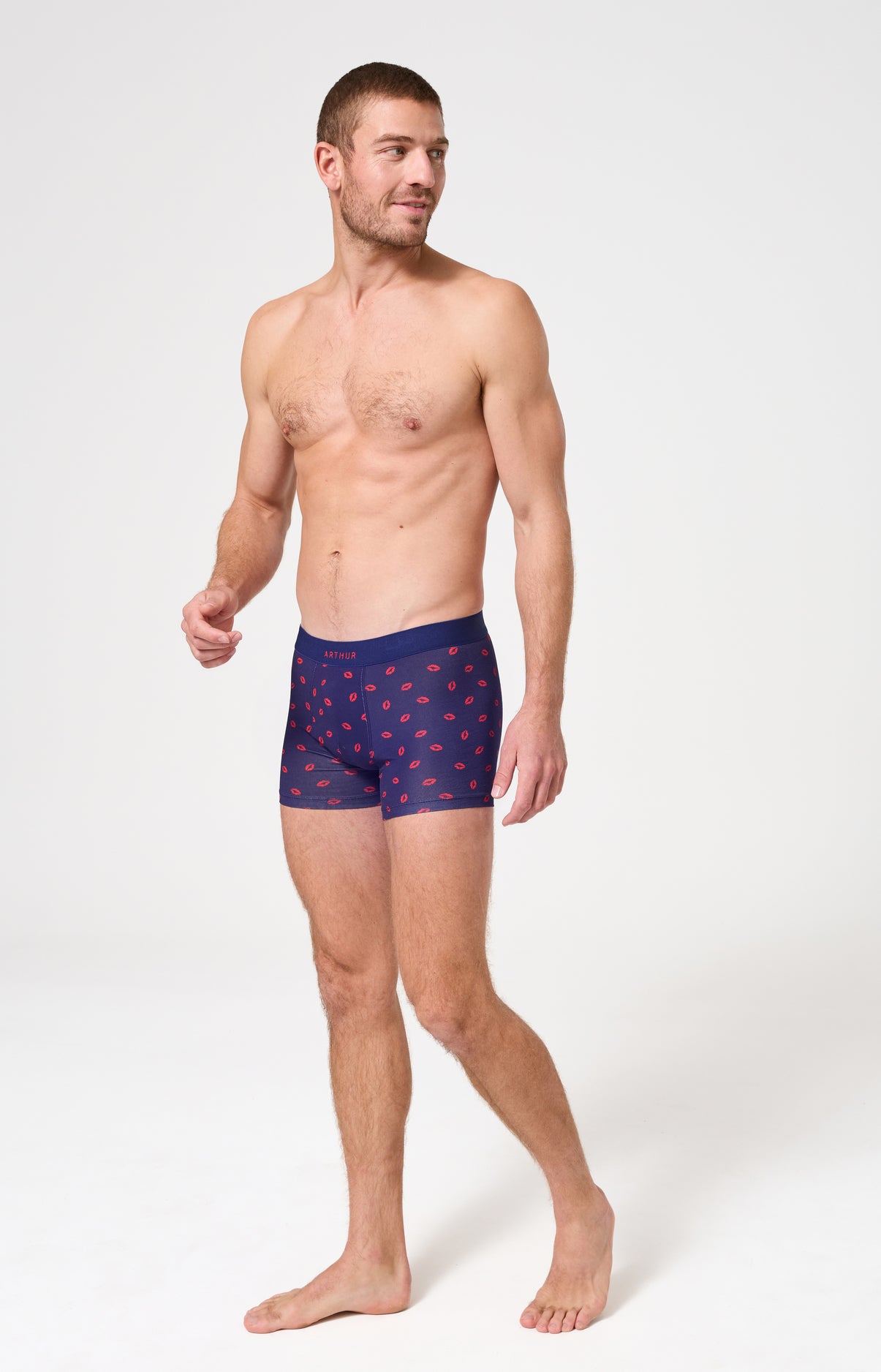 Boxer homme Kiss Imprimé bisous rouge à lèvre 5