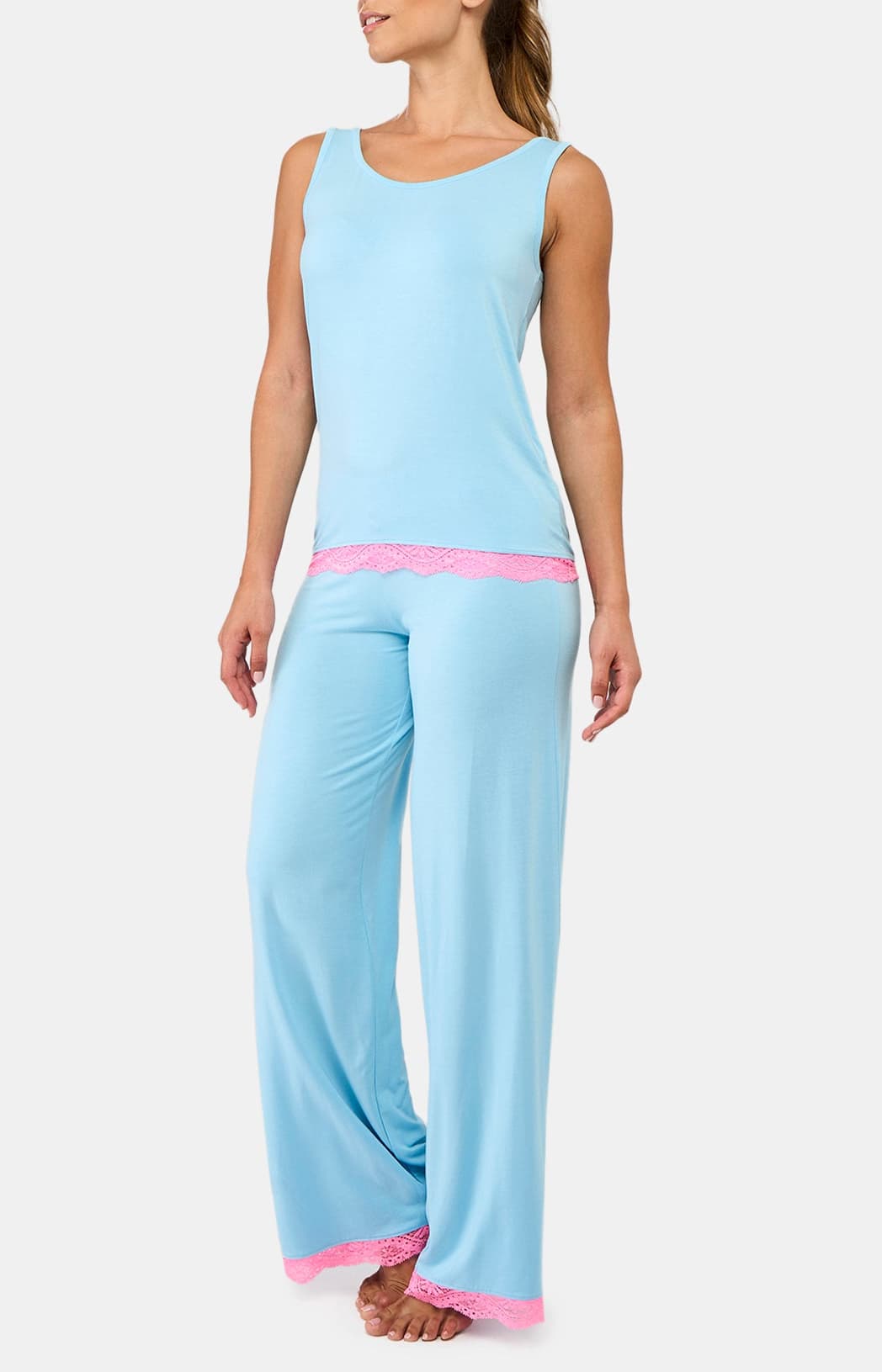 Pantalon Femme Turquoise Bleu 2