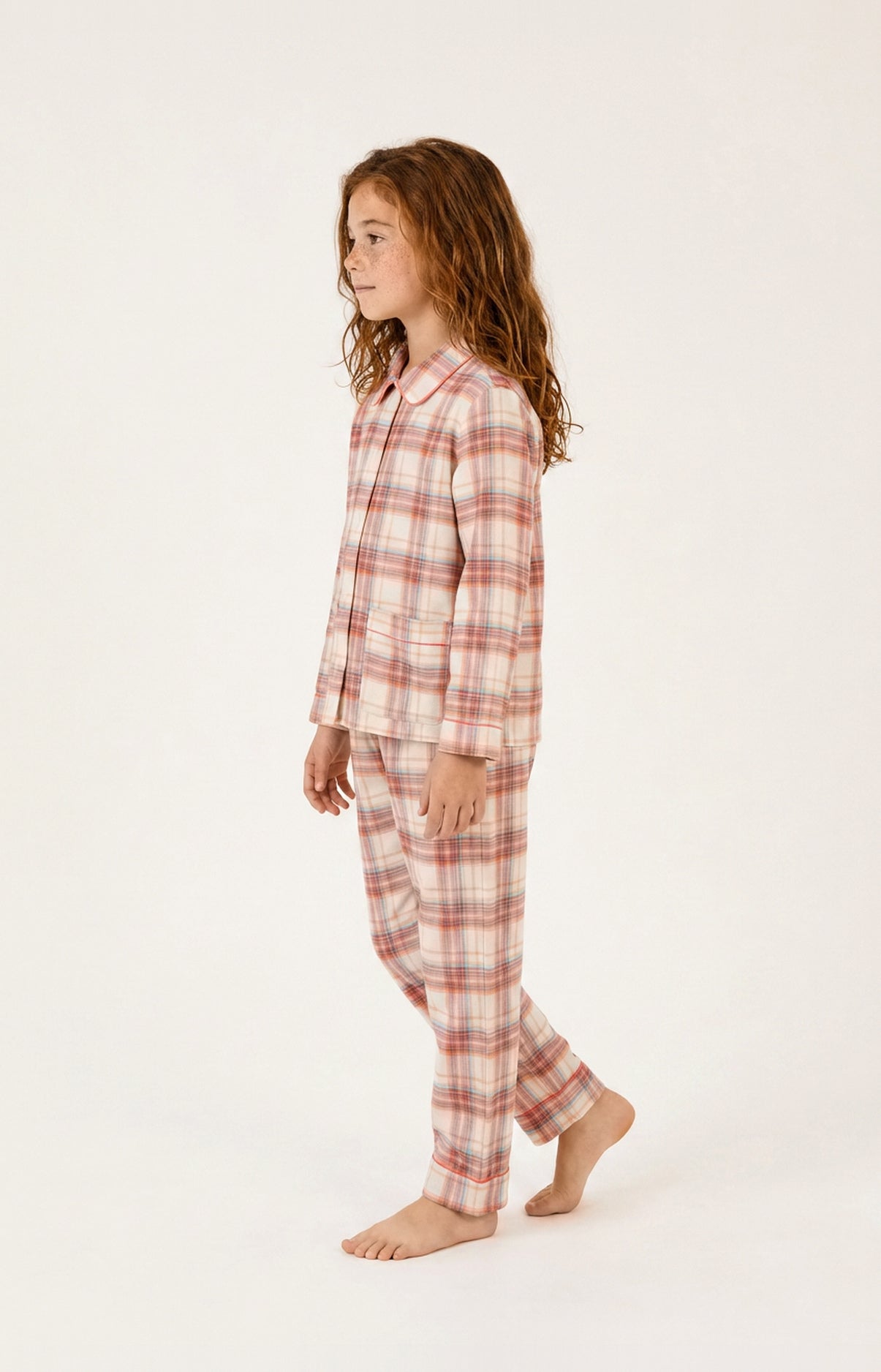 Pyjama boutonné enfant en flanelle de coton - Alix