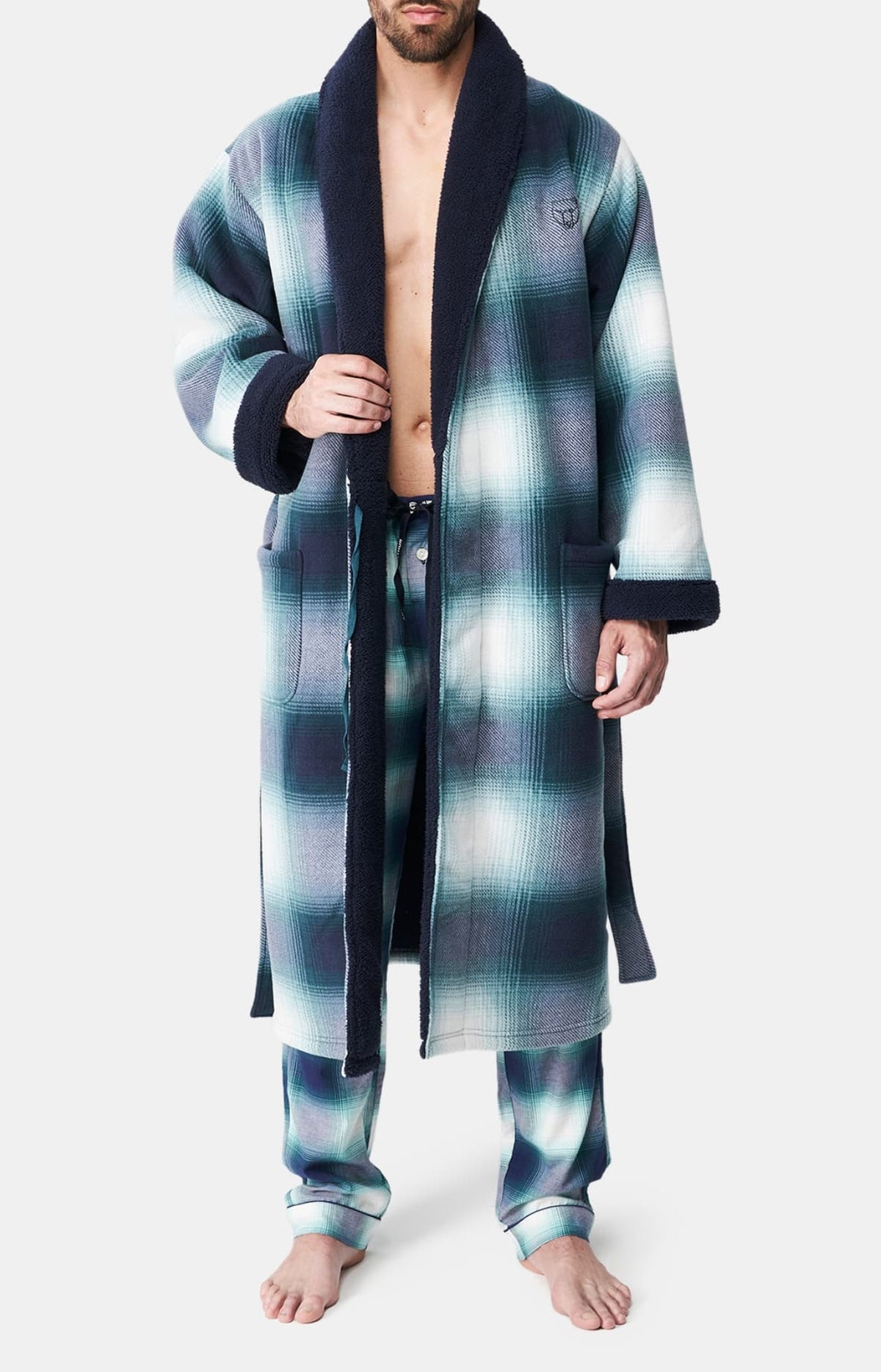 Robe de Chambre Femme polaire Liam Marine 4