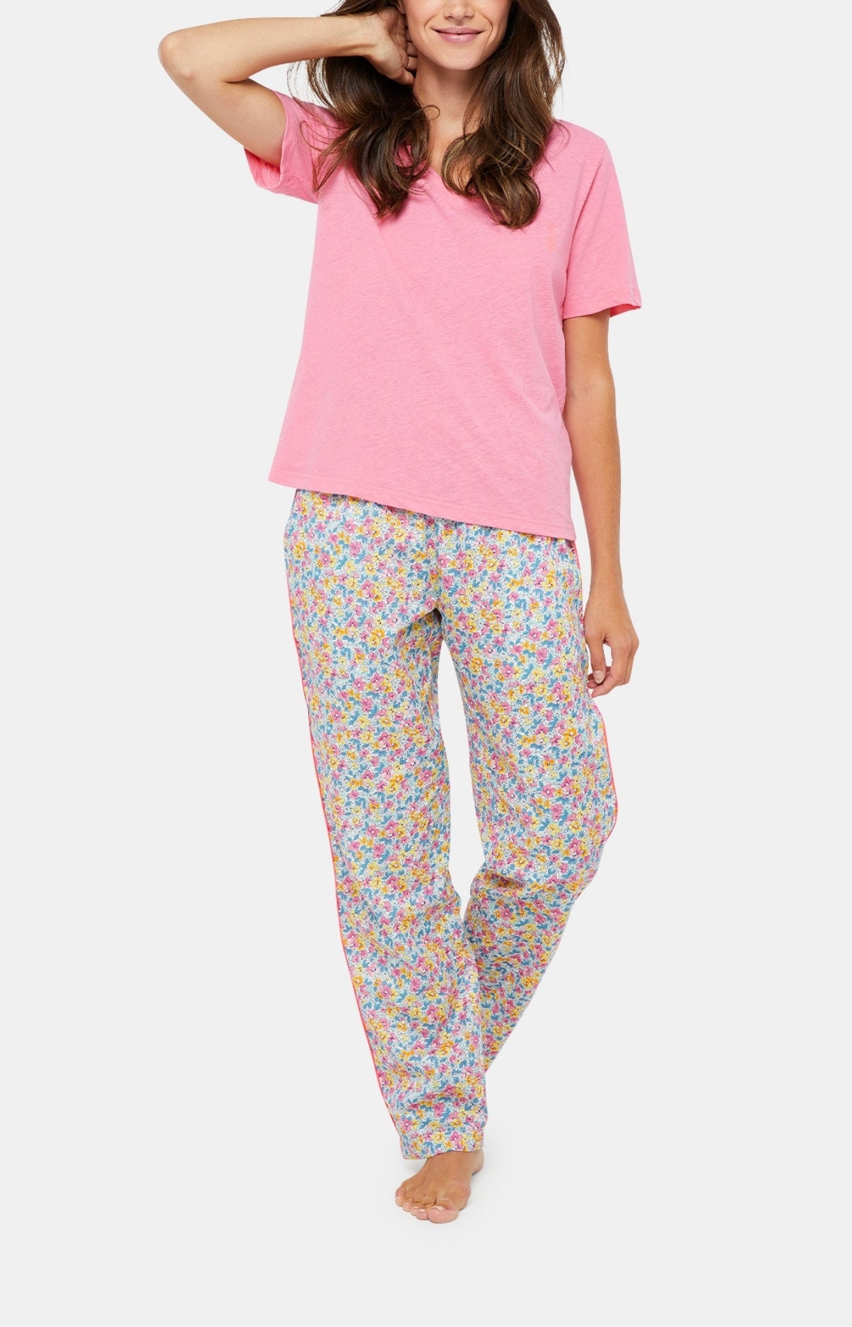 Tee-shirt Femme Polyester et coton Rose 1