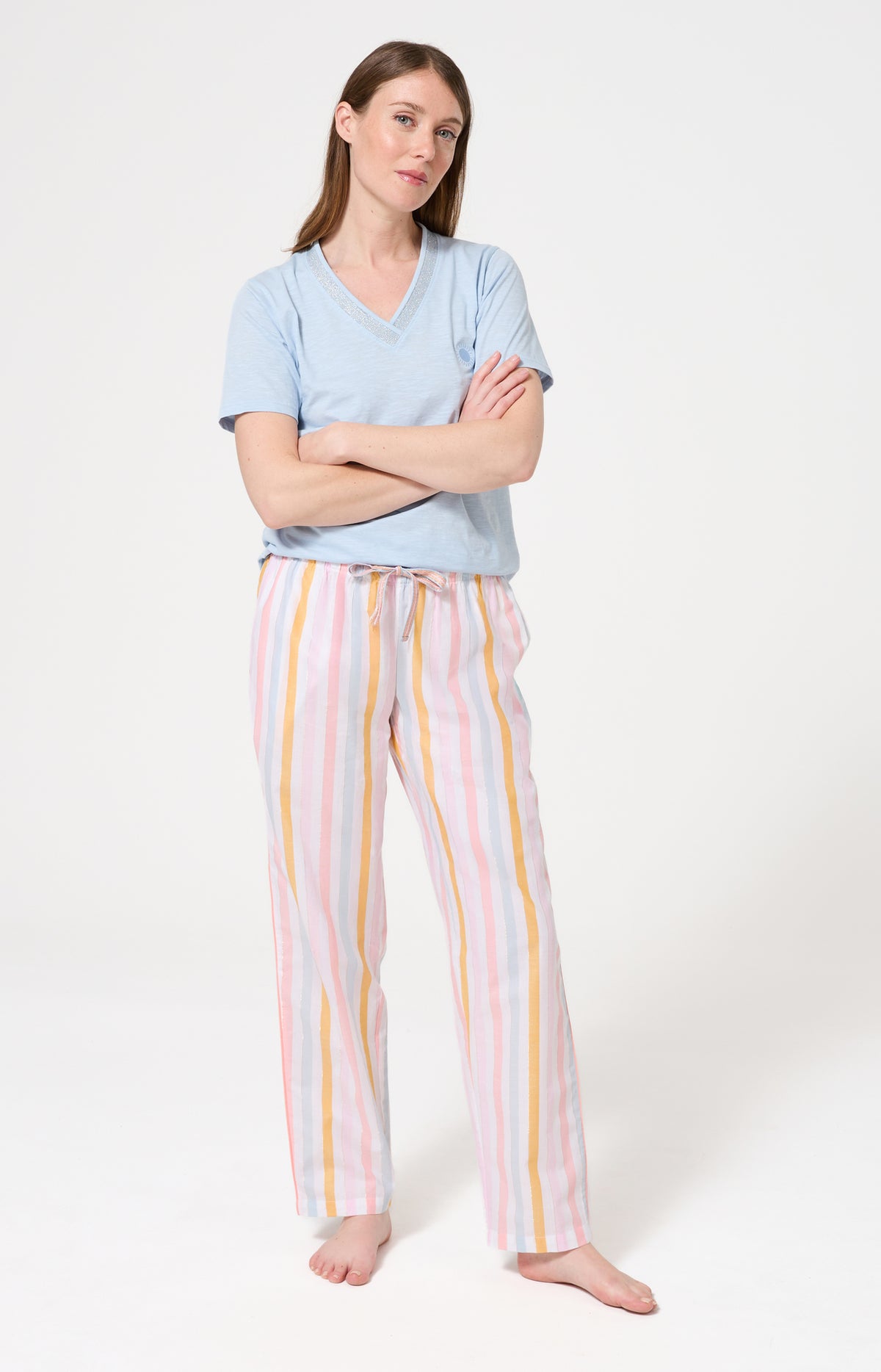 Bas Femme Maé Imprimé rayures multicolores 1