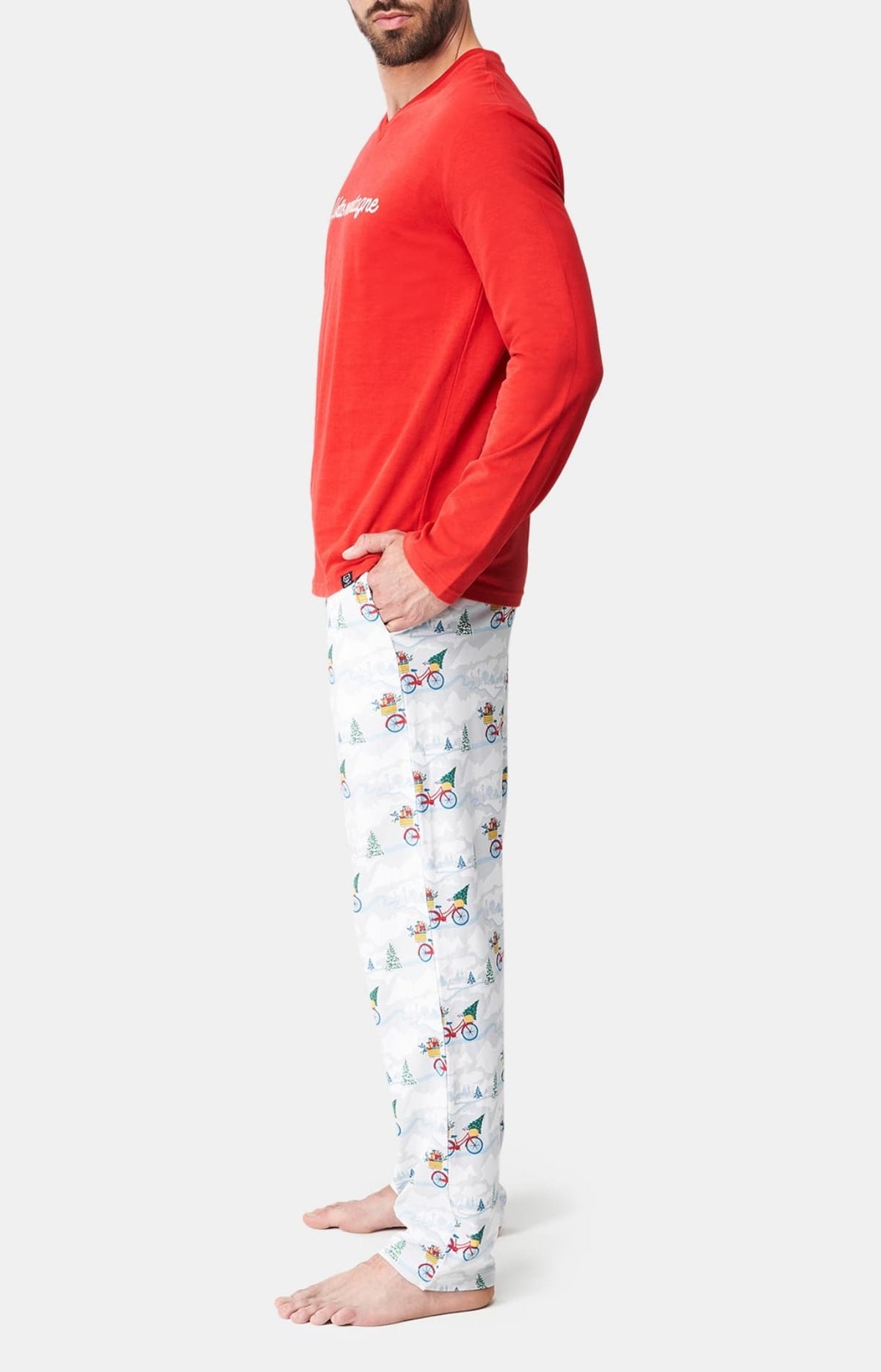 Pyjama long Femme Hotte montagne Blanc et Ivoire 4