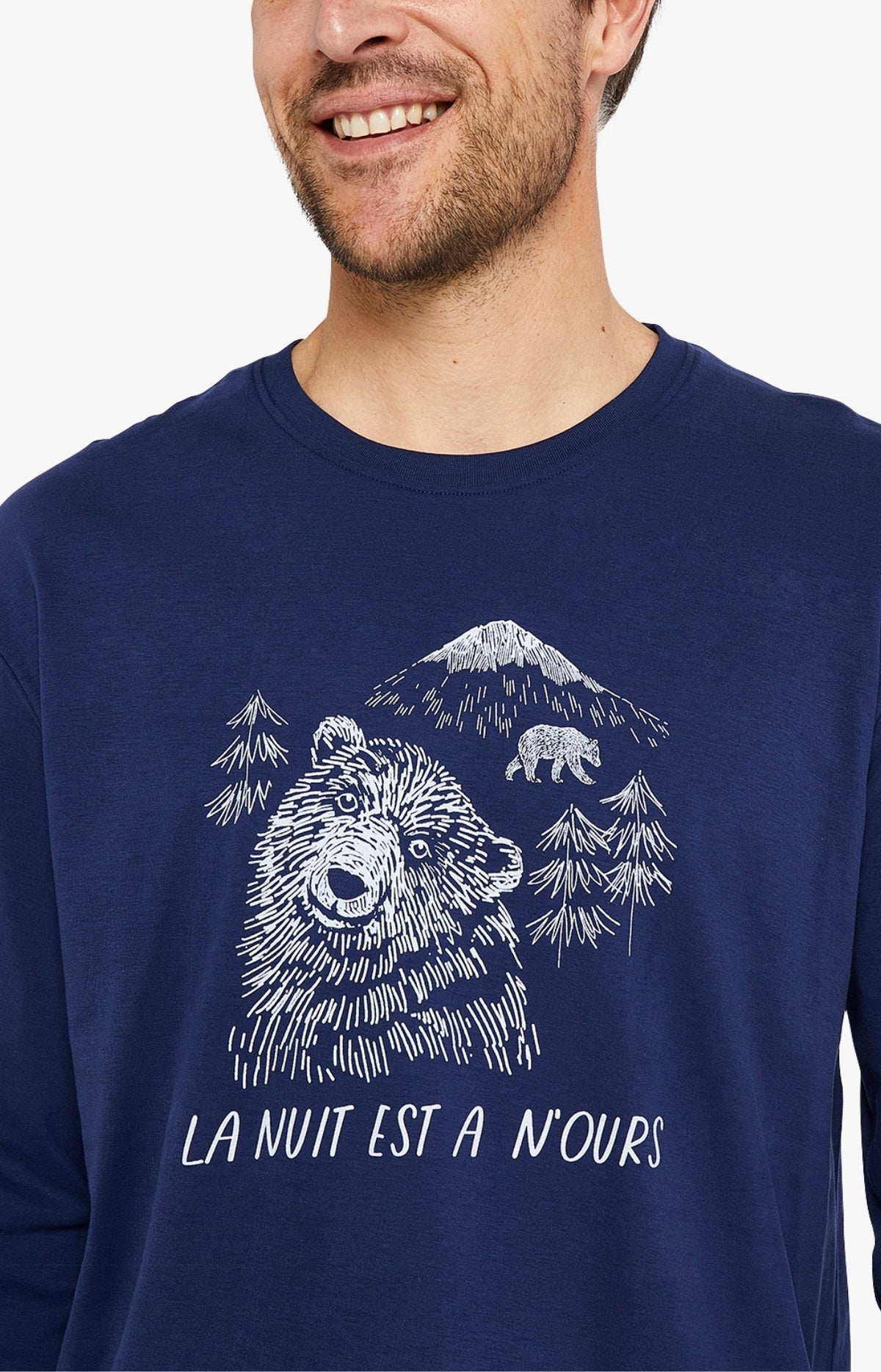 Pyjama long Homme Ours Marine 6