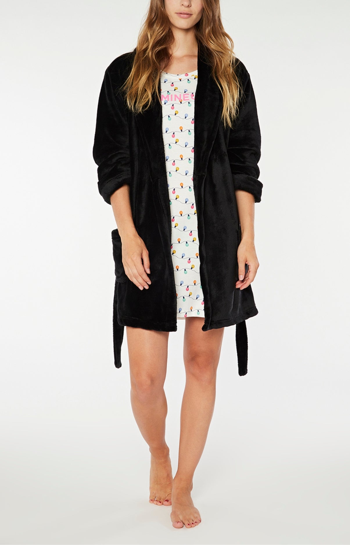 Robe de Chambre Uni Noir 1