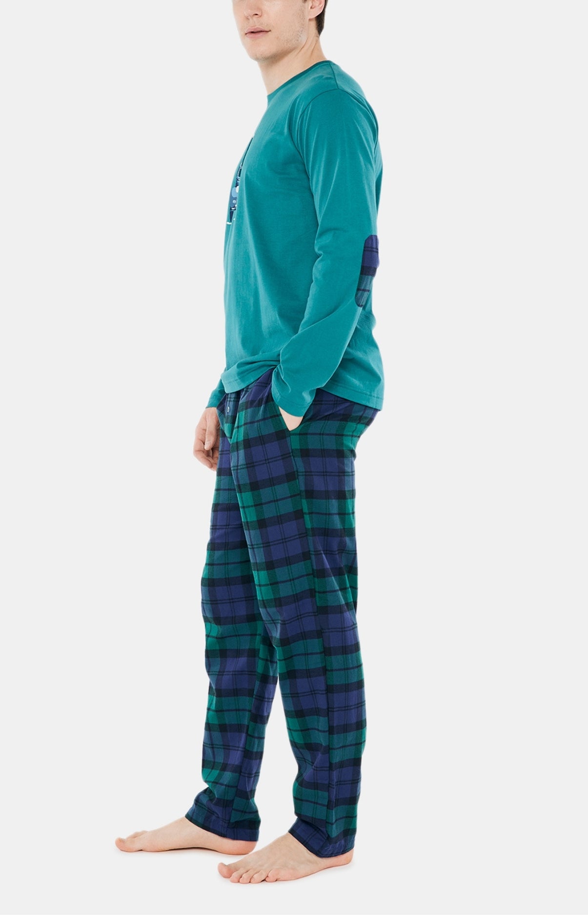 Pyjama long Homme Bill Noir et Vert 5