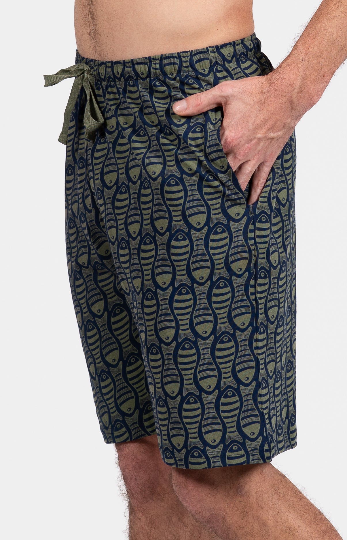Pyjashort Poisson Kaki Homme 4