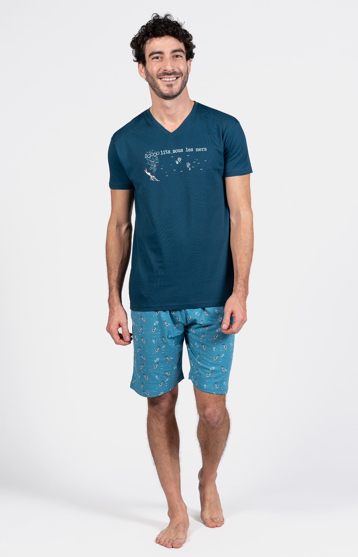 Pyjashort Plongeur Bleu Homme 1
