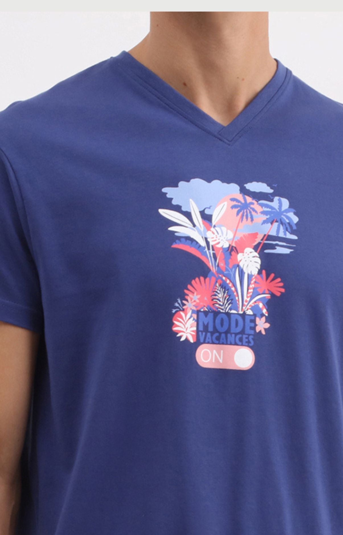 Pyjama Homme Mode vacances ON Imprimé rayures et illustrations vacances 2