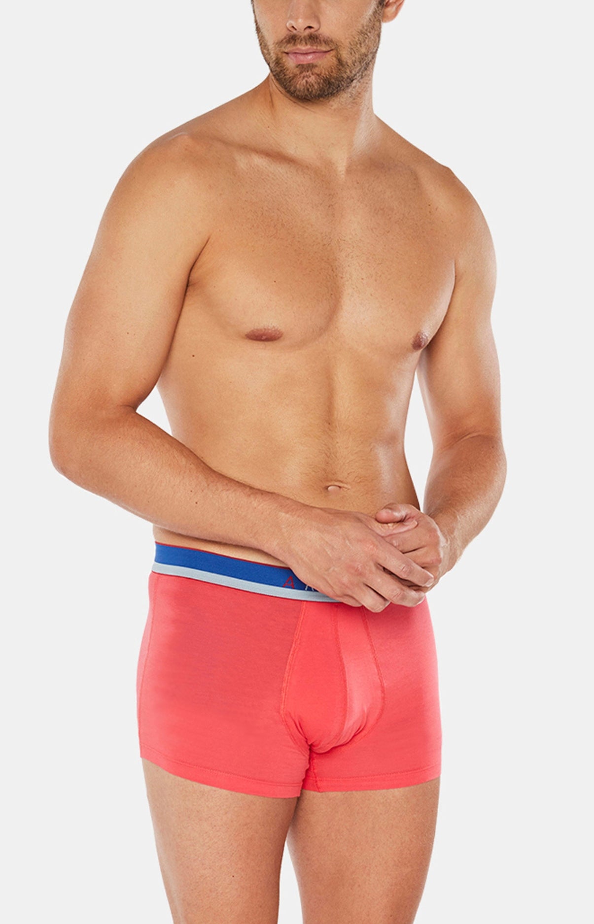 Boxer Slippé Homme Uni Rouge 30