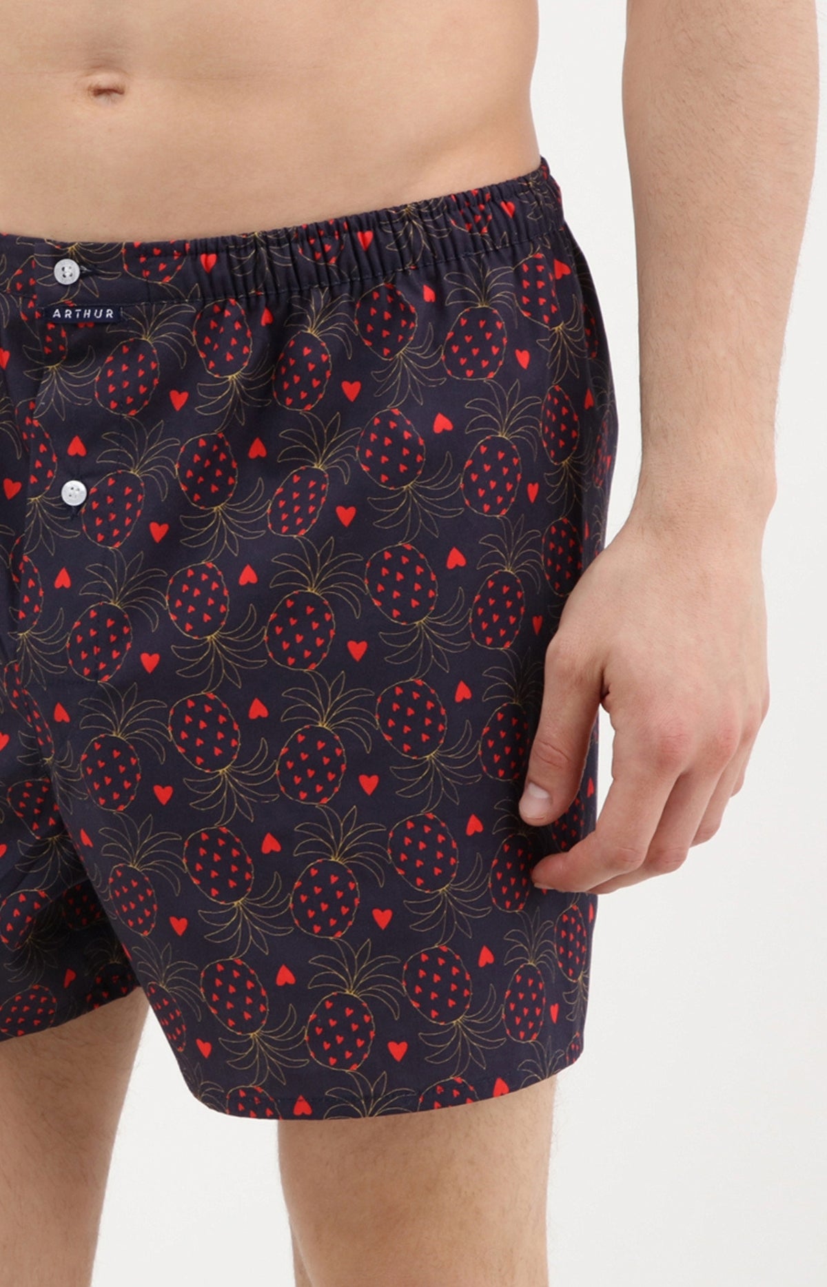 Caleçon homme marine ananas 1