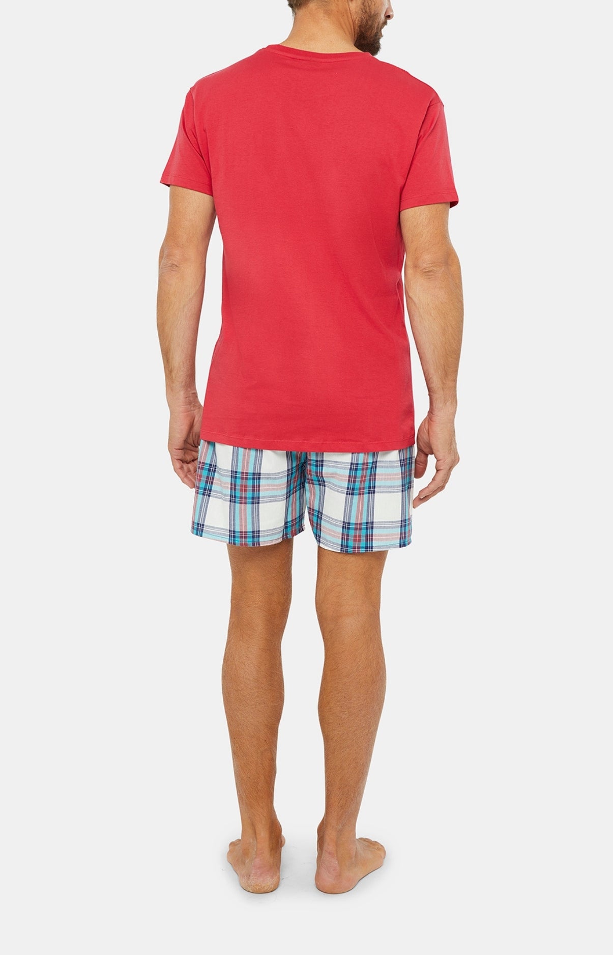 Pyjama court Pyjaméricain Homme Tous au sommet Blanc et Ivoire 5