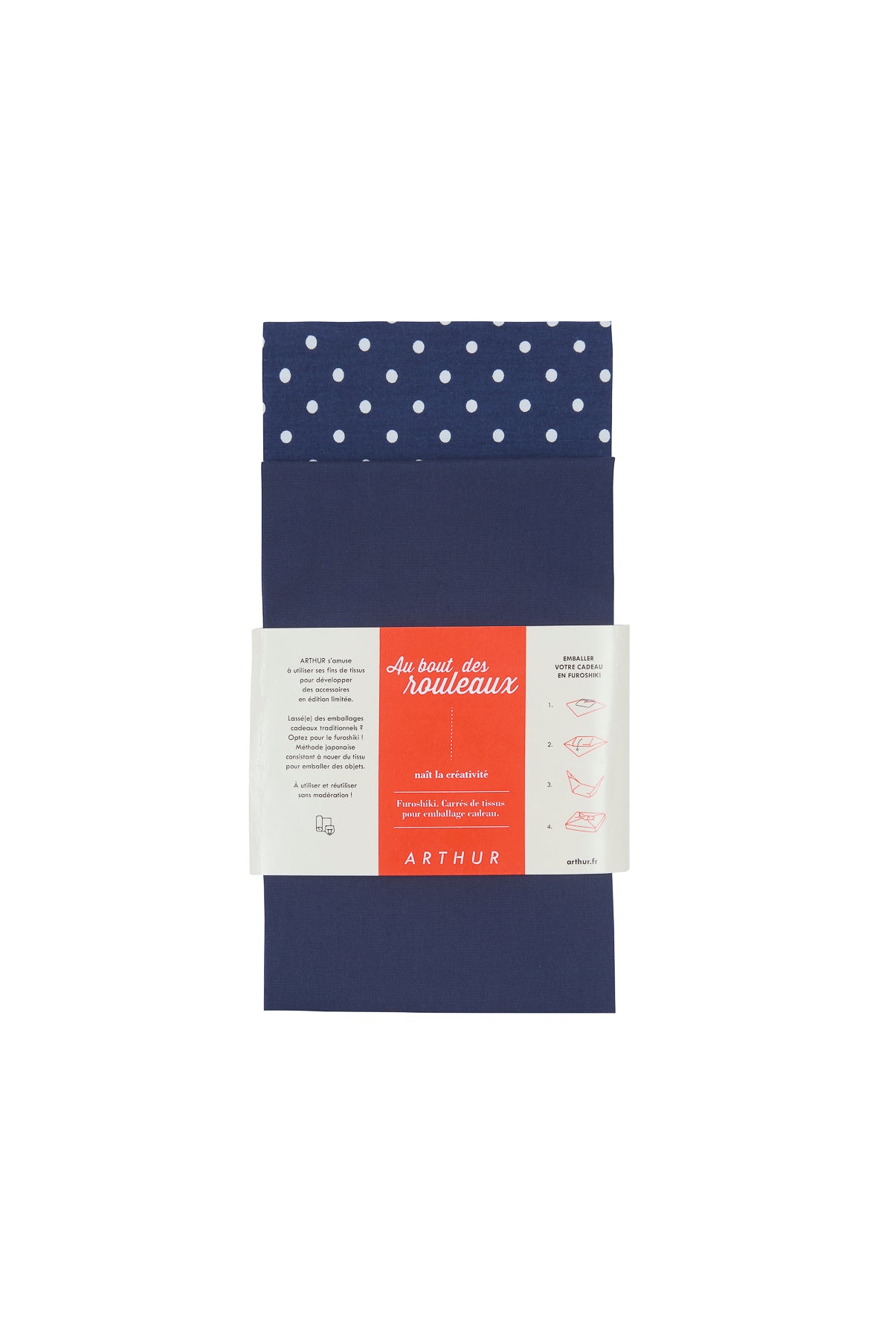 Furoshiki Accessoire Uni & Pois Multicolore 2