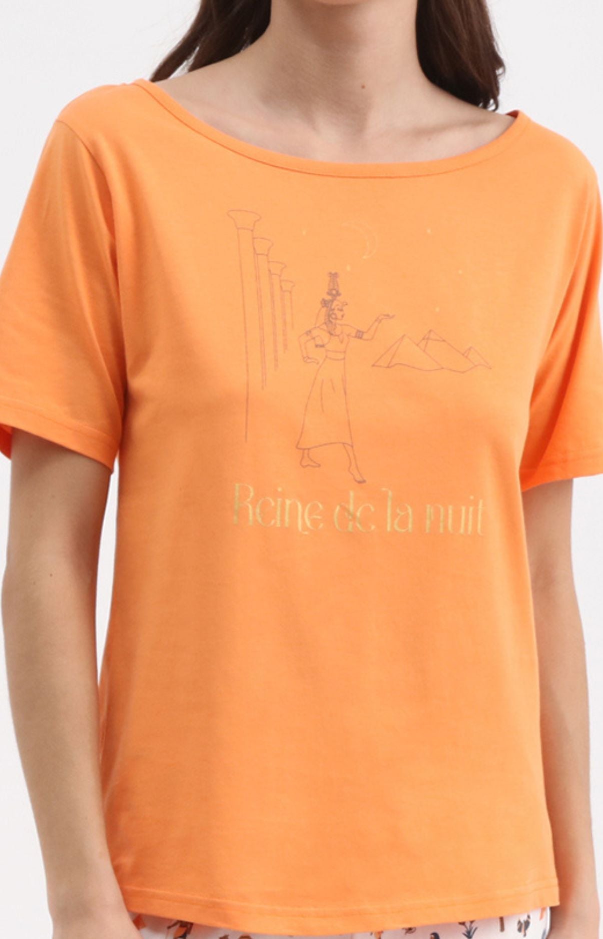 Pyjama Femme Reine de la nuit Imprimé illustrations égyptiennes 2