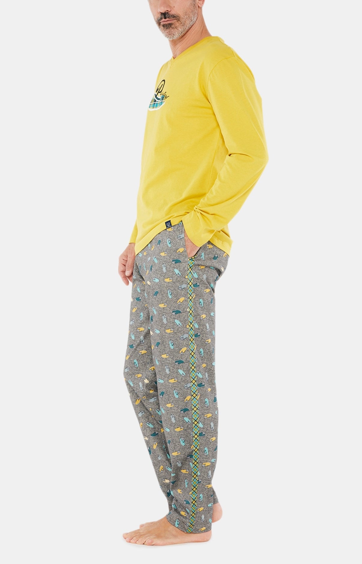 Pyjama long Homme Pantouflard Gris 2