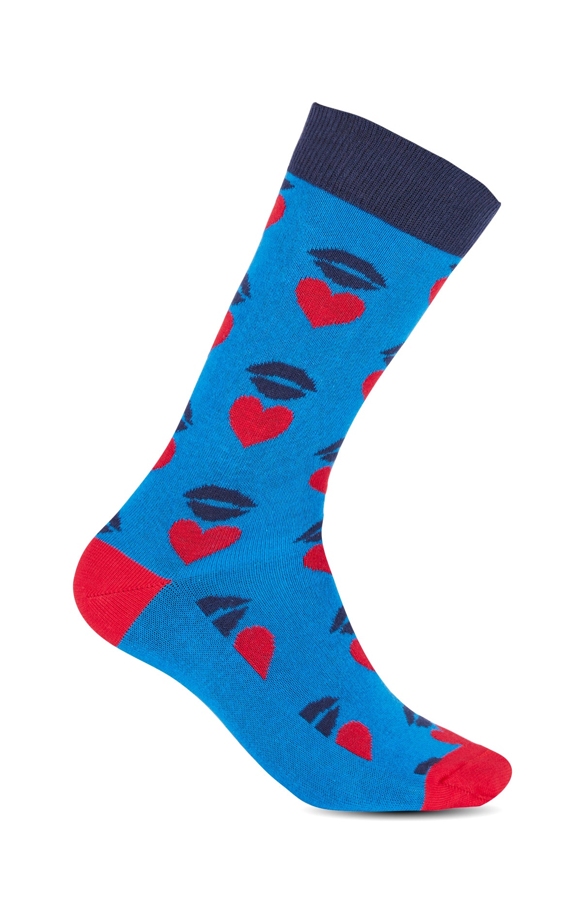 Chaussettes Femme Bisous Bleu 1