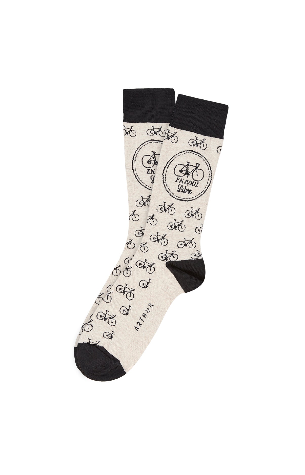 Chaussettes Homme Roue Libre Beige et Marron 1