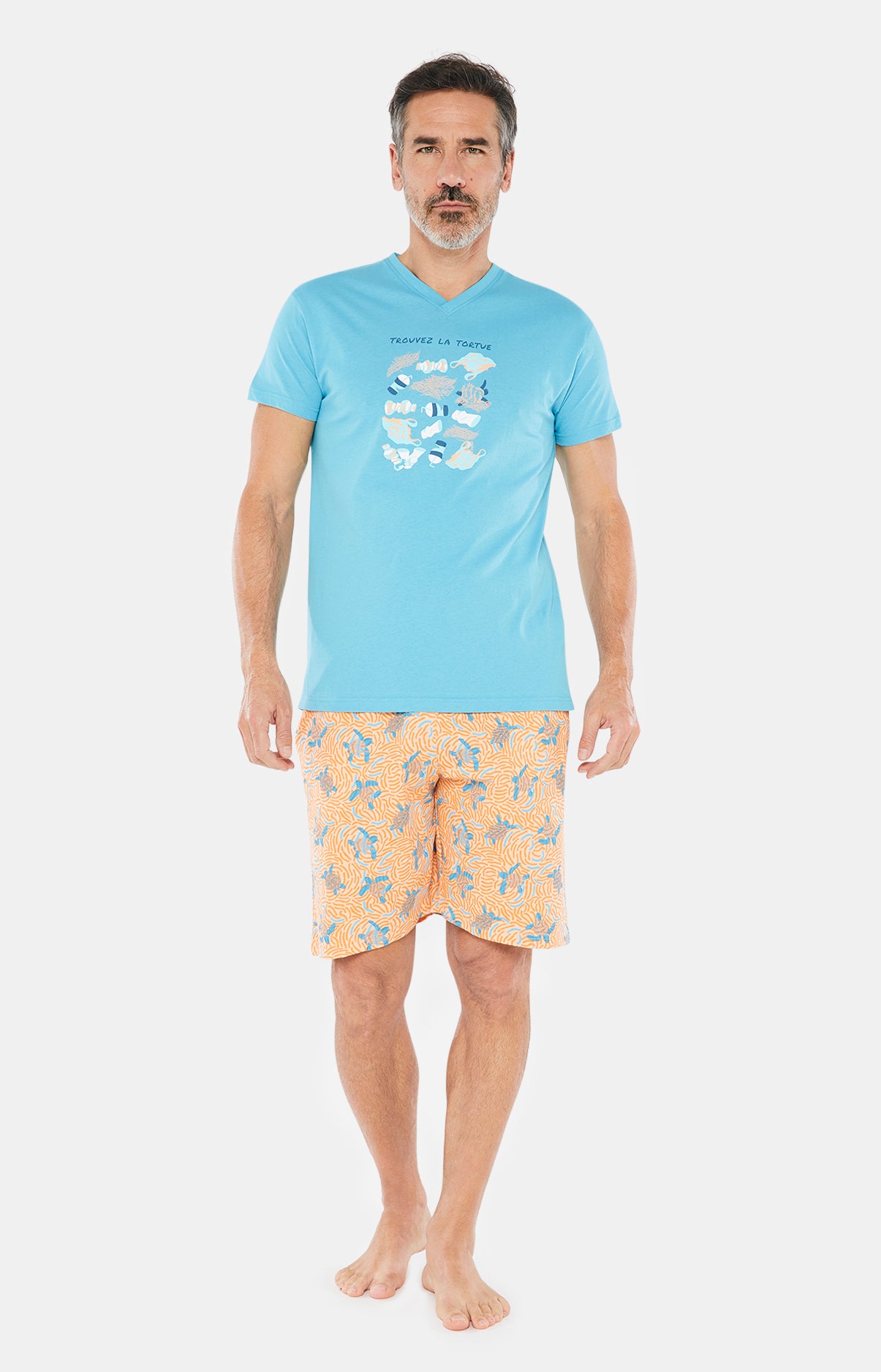 Pyjashort Homme Tortue Bleu 7