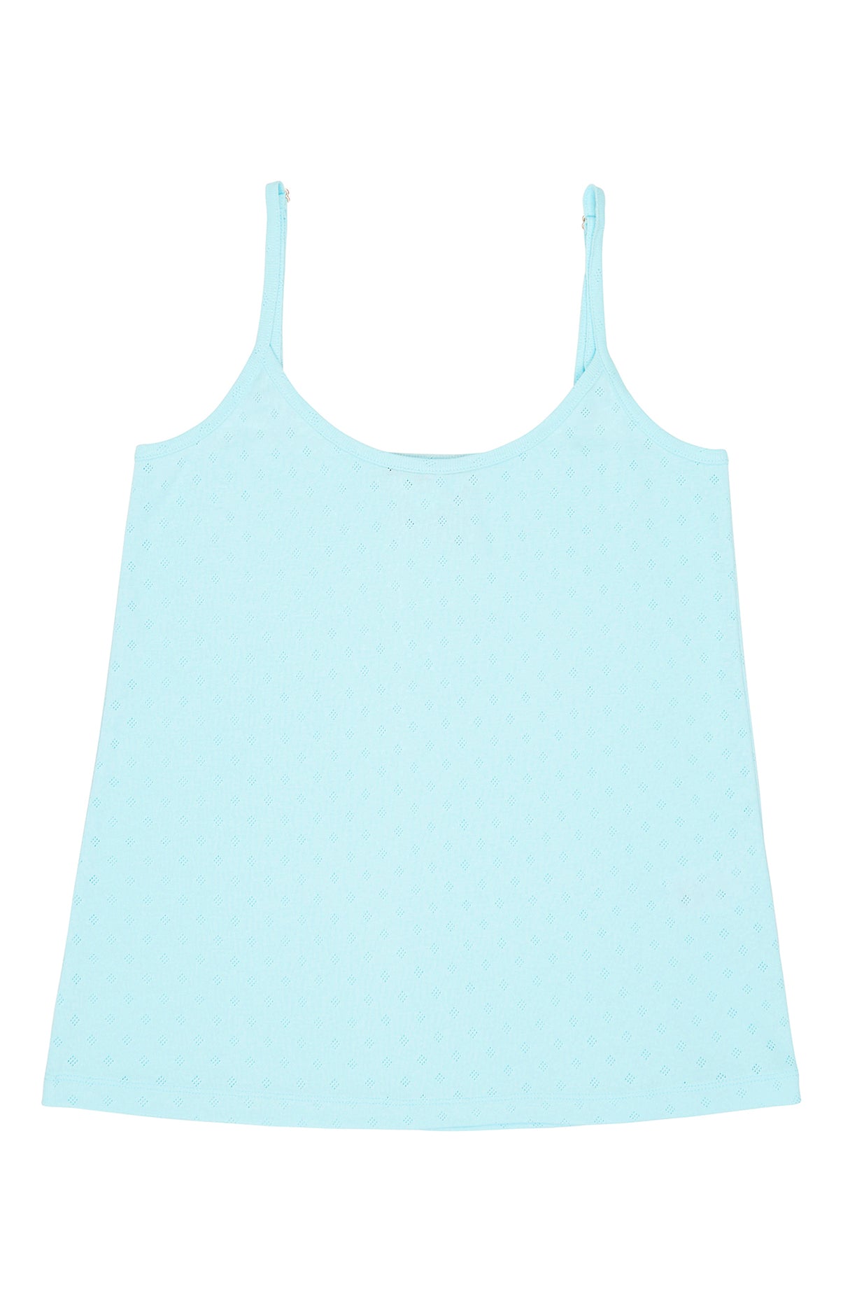 Débardeur Femme Coton en maille ajourée Bleu 3