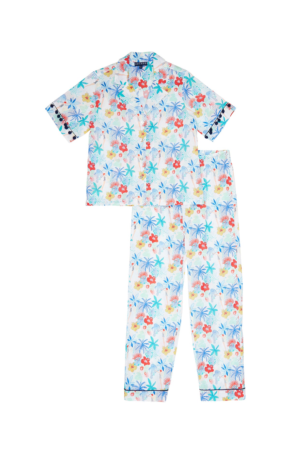Pyjama long boutonné Femme Tahiti Multicolore 3