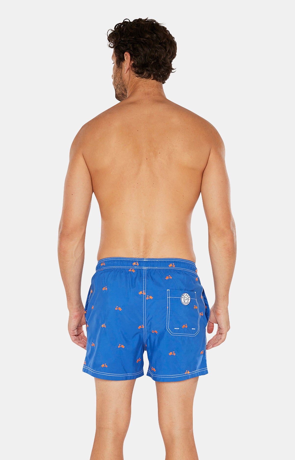 Short de bain Homme brodé Scooter Bleu 5