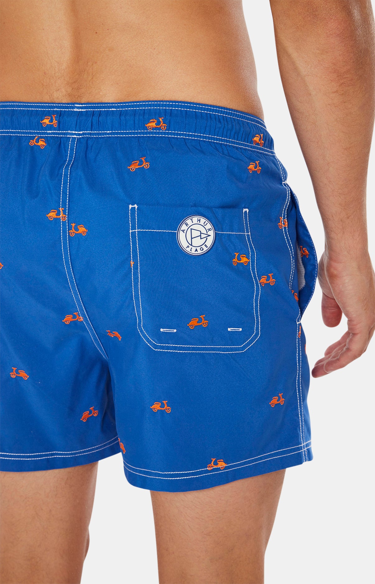 Short de bain Homme brodé Scooter Bleu 6