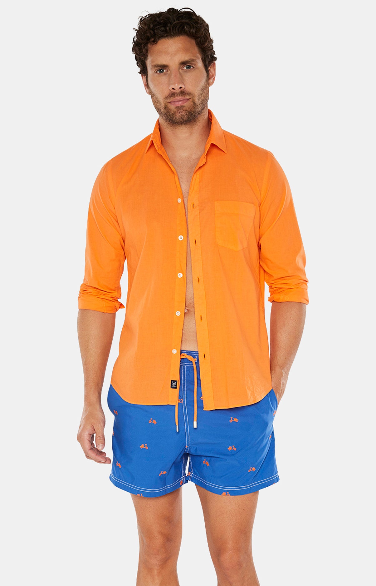 Short de bain Homme brodé Scooter Bleu 2