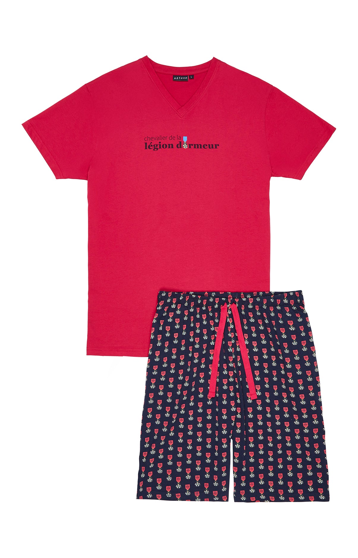 Pyjashort Homme Legion Marine et Rouge 3