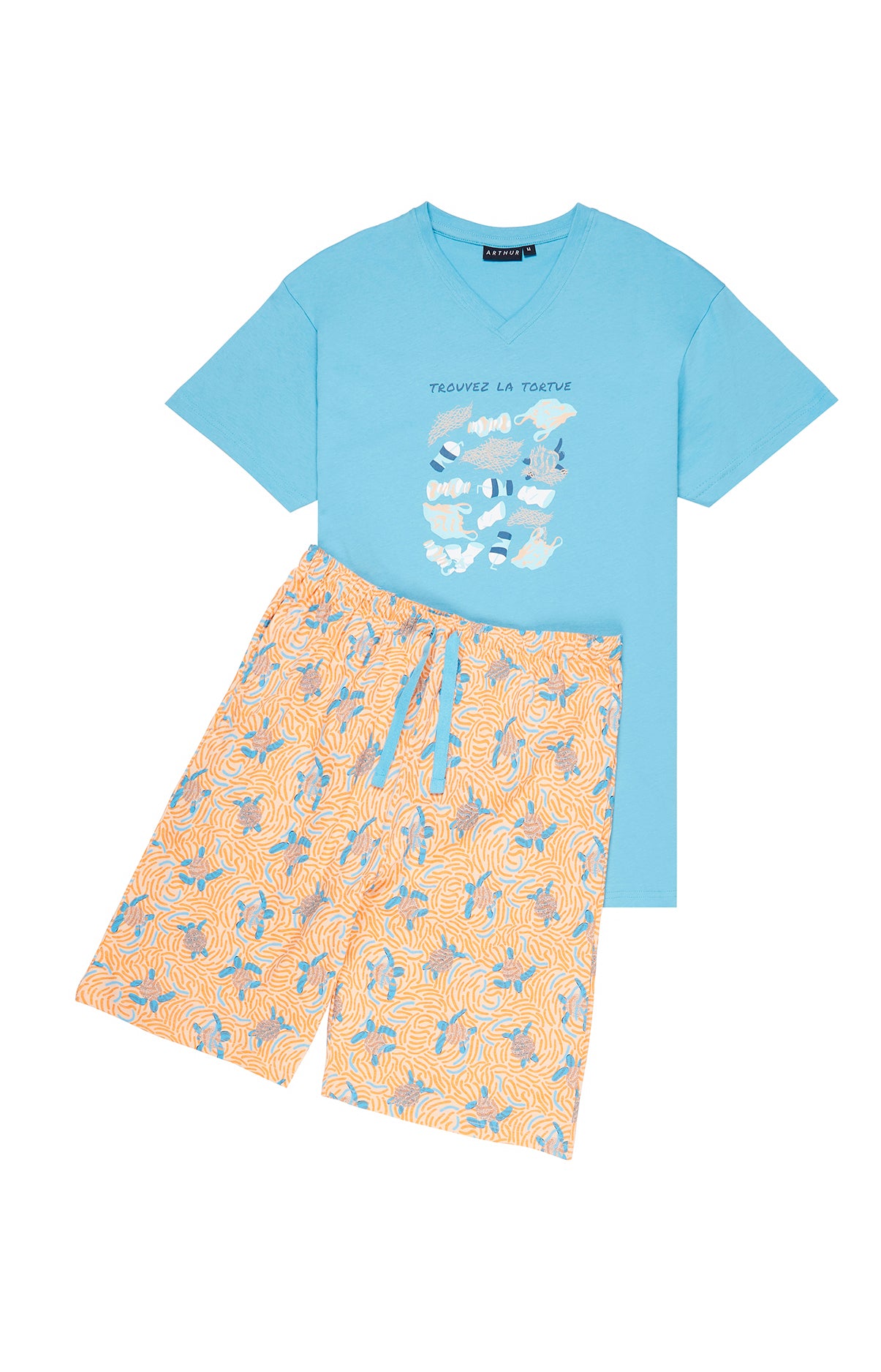 Pyjashort Homme Tortue Bleu 9